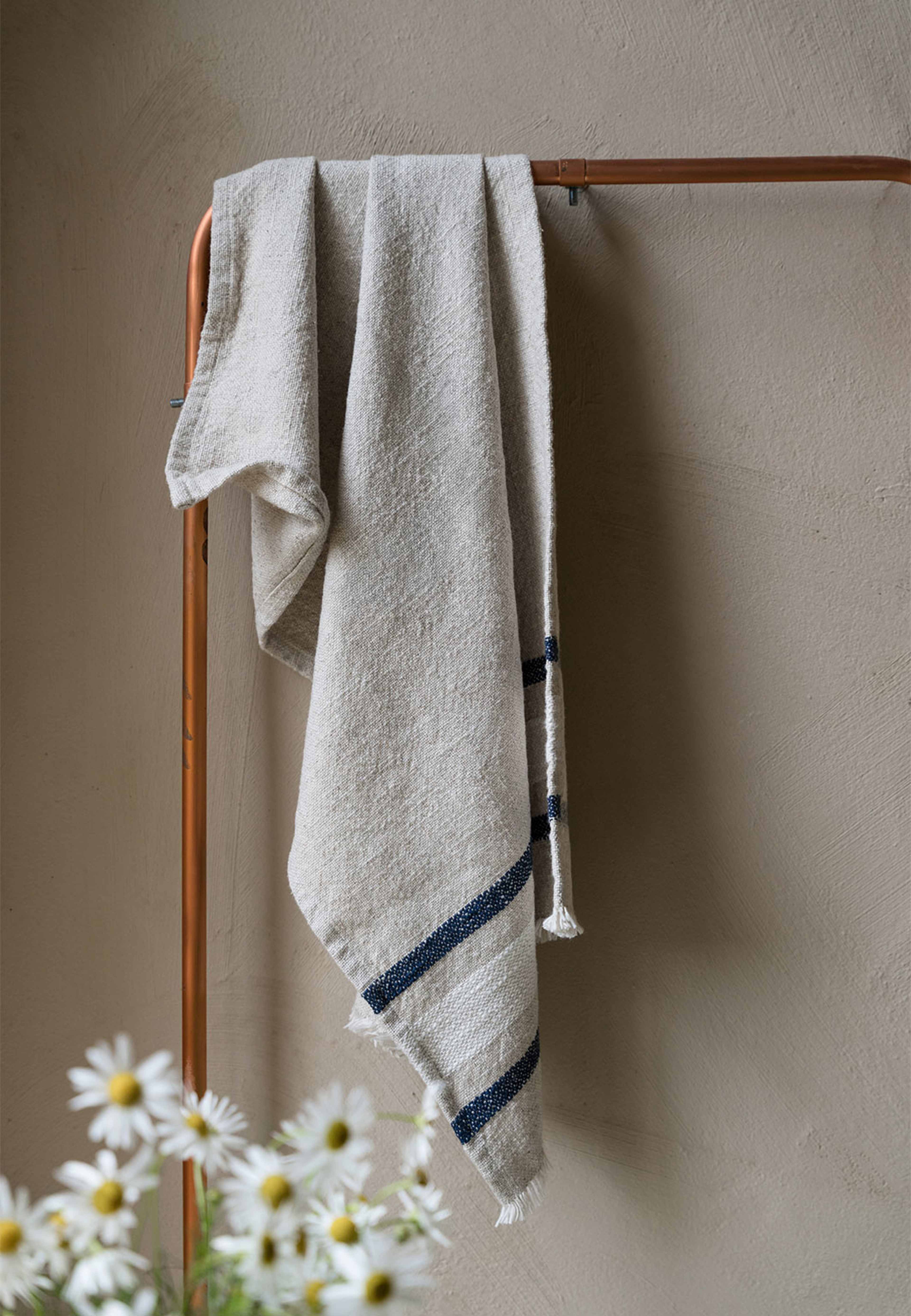 Kökshandduk, från ERNST, i färgen Natur/Vit/Blå. Klicka för att öppna bilden i stort format