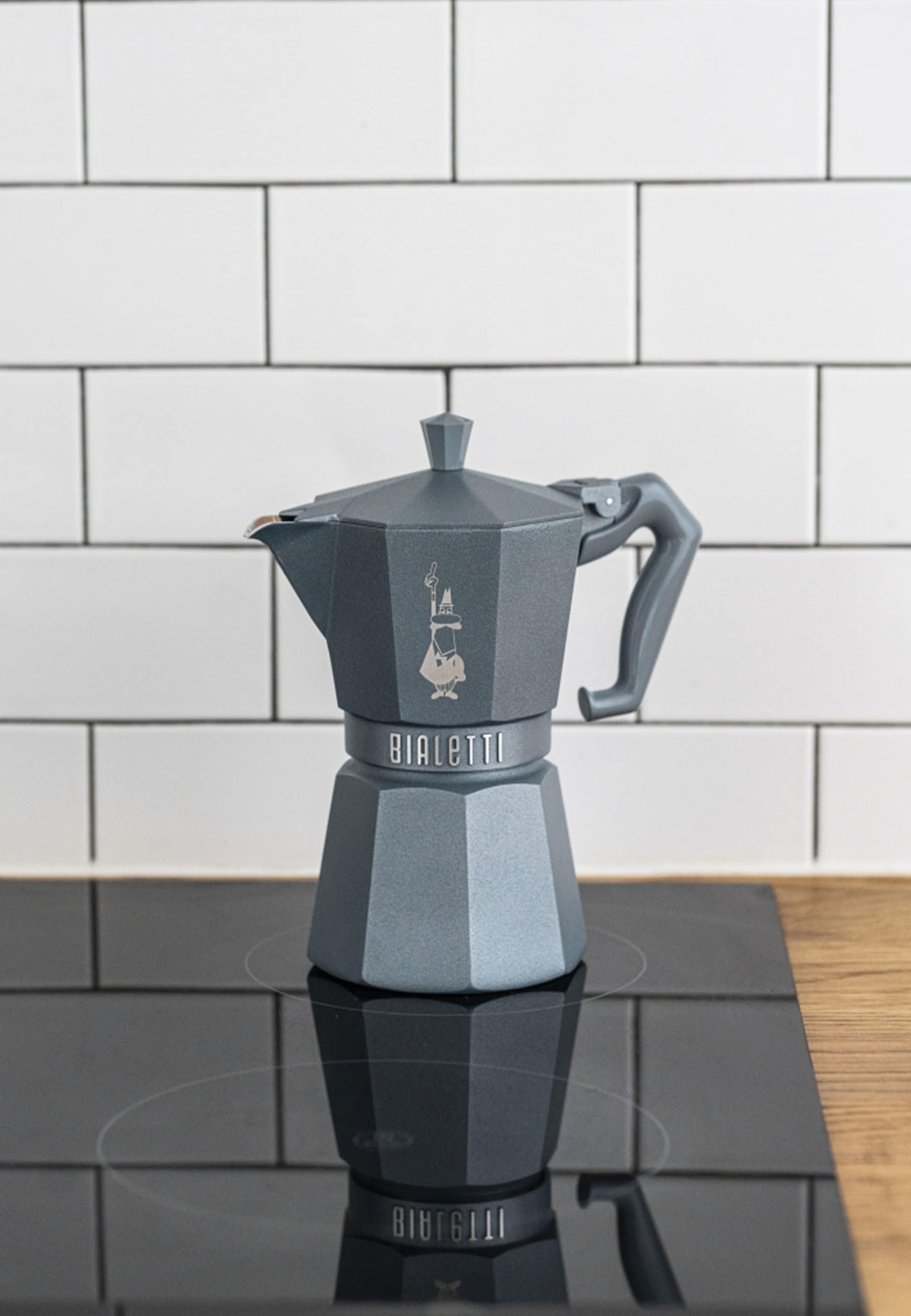 Kokare 6 kopp MOKA EXCLUSIVE INDUCTION Grå BIALETTI®, från Bialetti, i färgen Silver Grey. Klicka för att öppna bilden i stort format