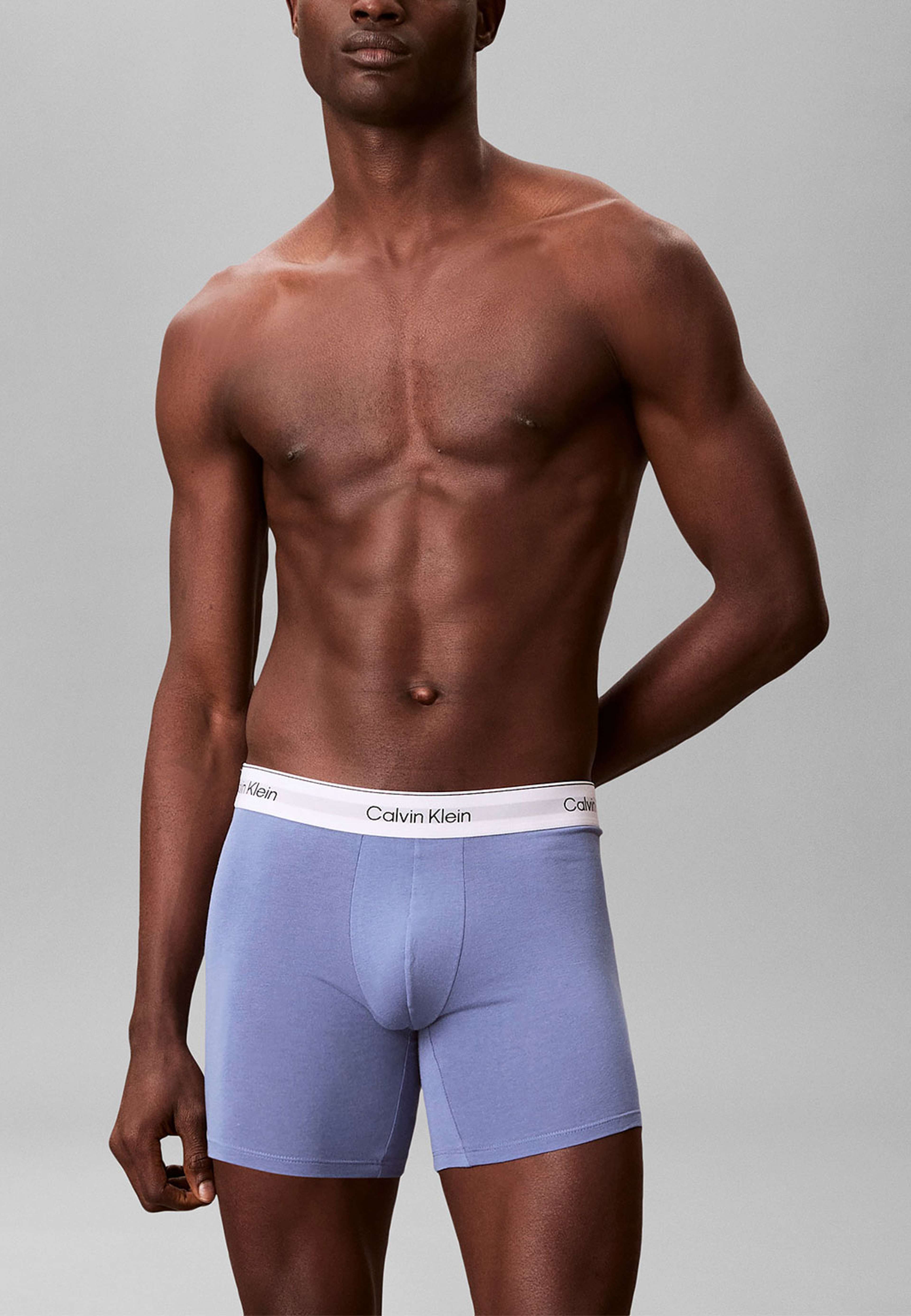 Boxer Brief 3-Pack, från Calvin Klein, i färgen White/Blue Tulip/Turbulence. Klicka för att öppna bilden i stort format