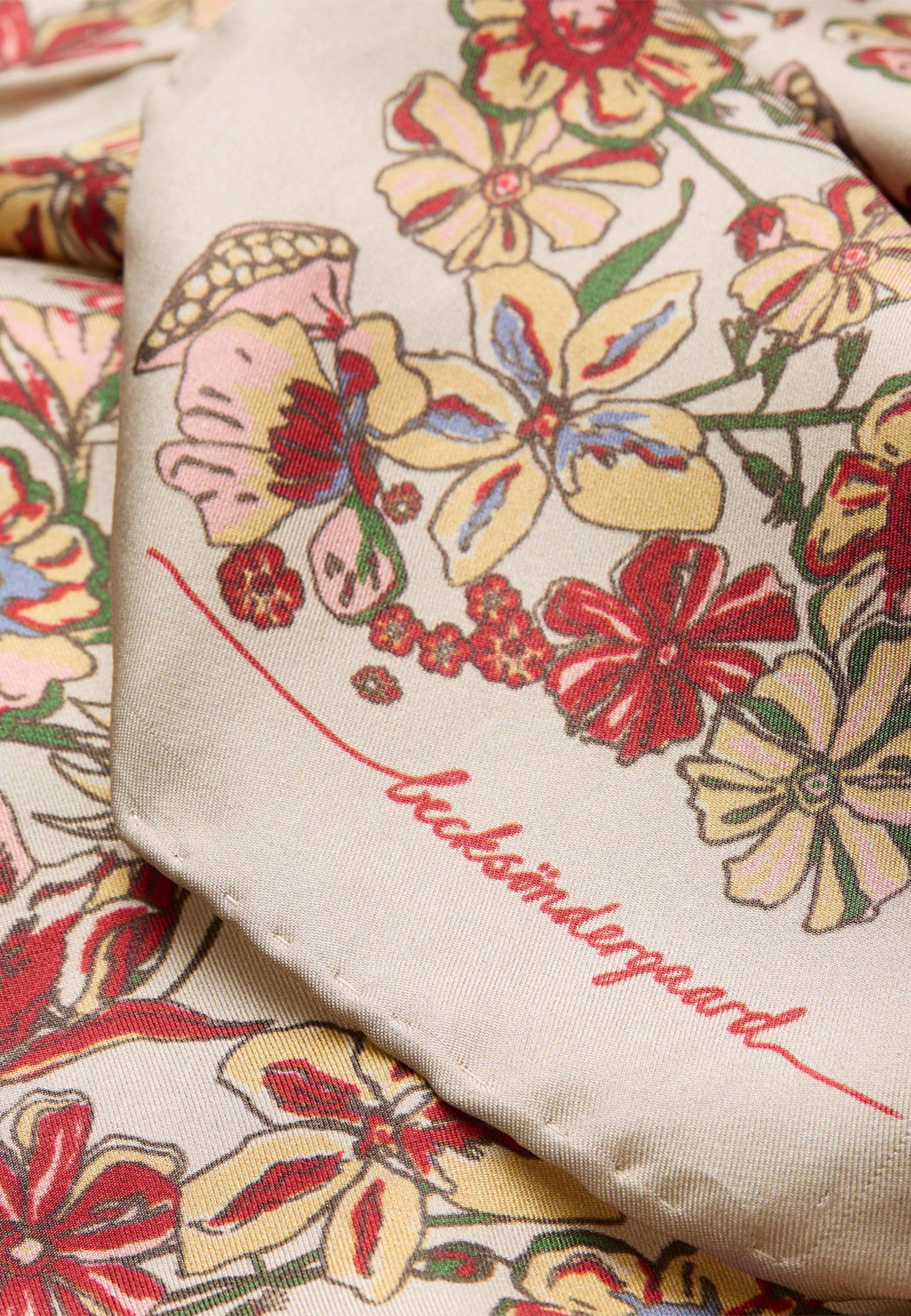 Gardenparty Cotta Scarf, från Becksöndergaard, i färgen Vivacious Pink. Klicka för att öppna bilden i stort format