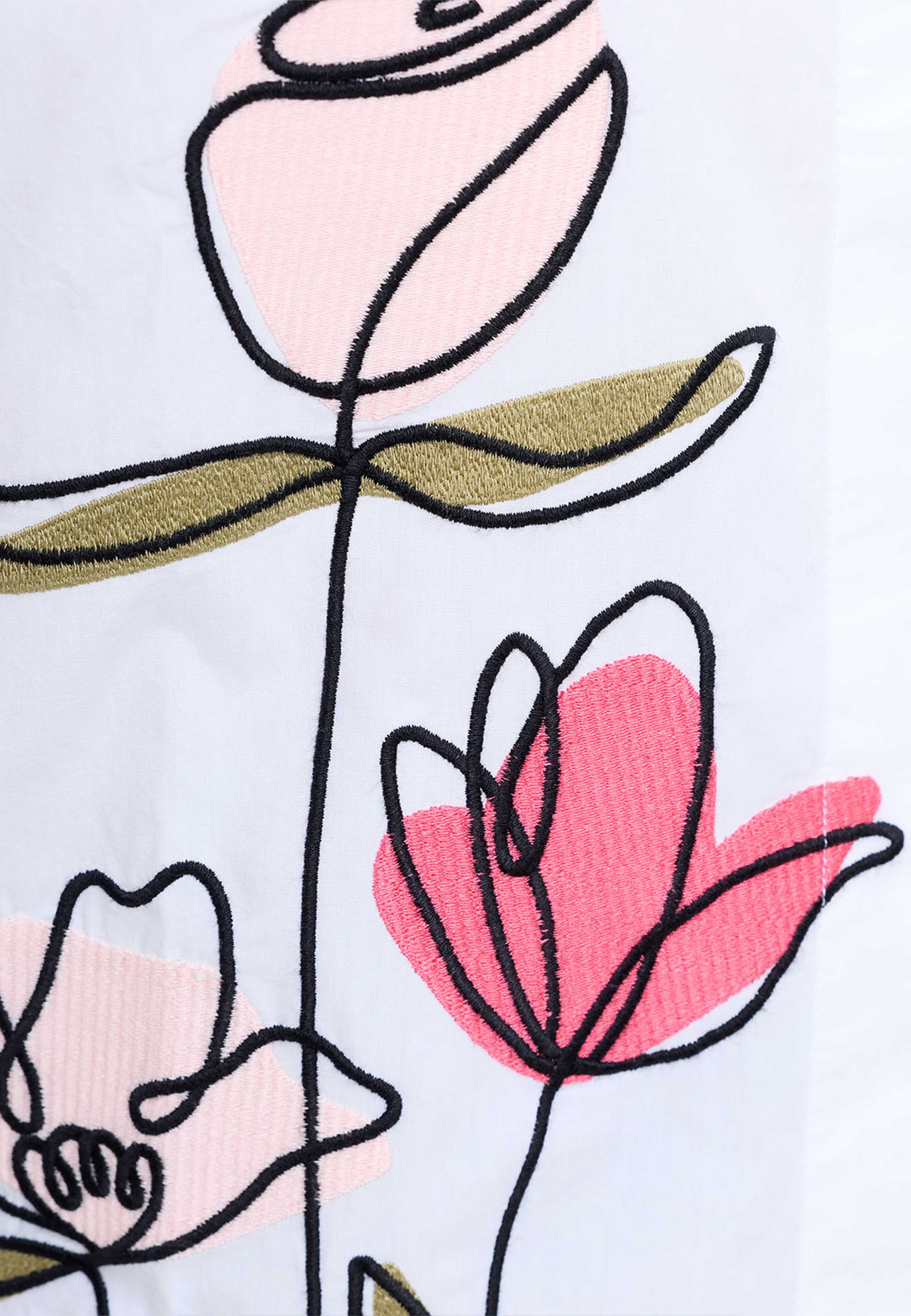 Cambria Cotton Flower Embroidered Shirt, från French Connection, i färgen Linen White Multi. Klicka för att öppna bilden i stort format