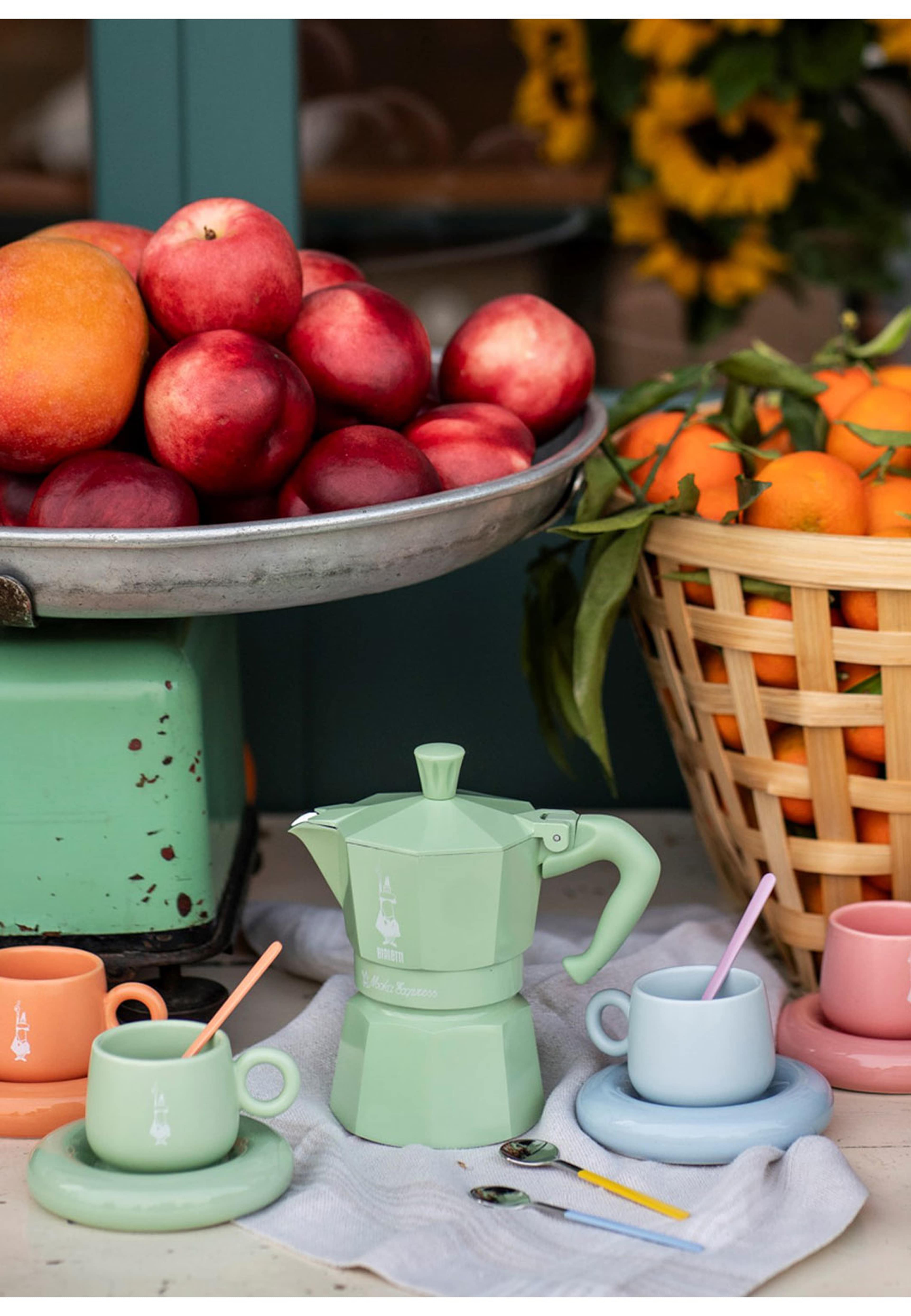Espressokoppar med fat PRIMAVERA, från Bialetti. Klicka för att öppna bilden i stort format