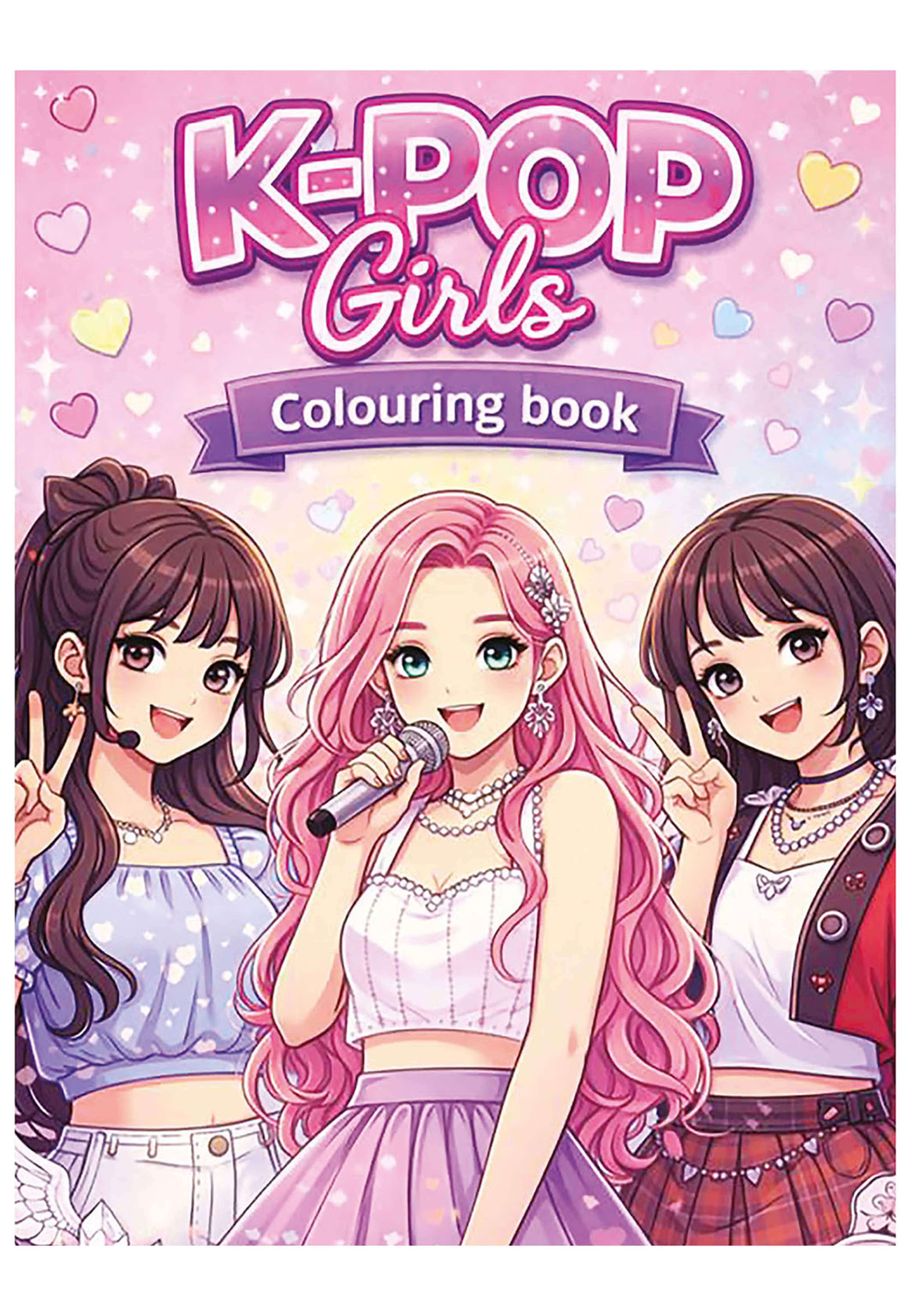 Målarbok: K-pop girls, från Bonnier Carlsen. Klicka för att öppna bilden i stort format