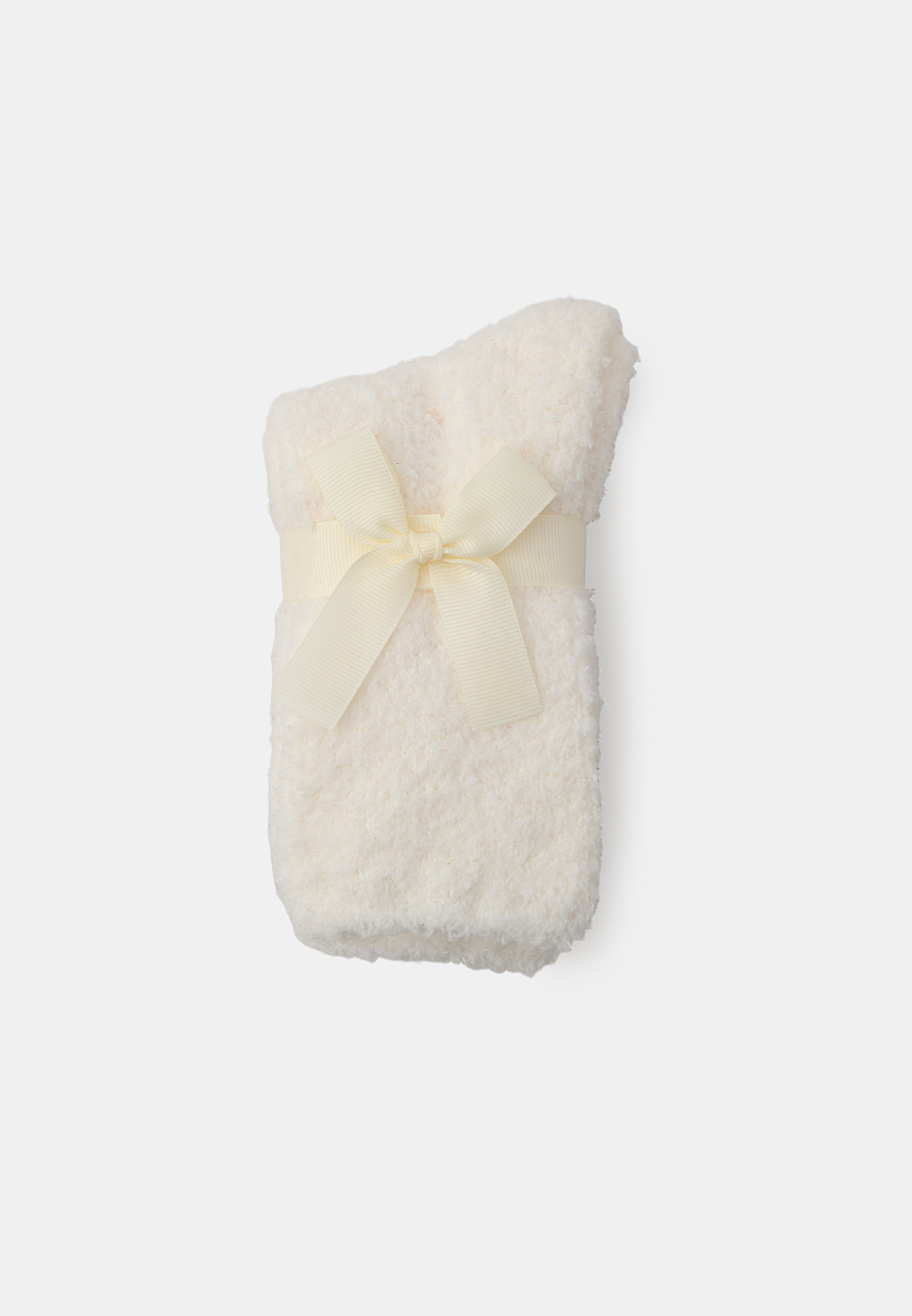 Fleecesockor, 2-pack, från RIKIKI, i färgen Off-white. Klicka för att öppna bilden i stort format