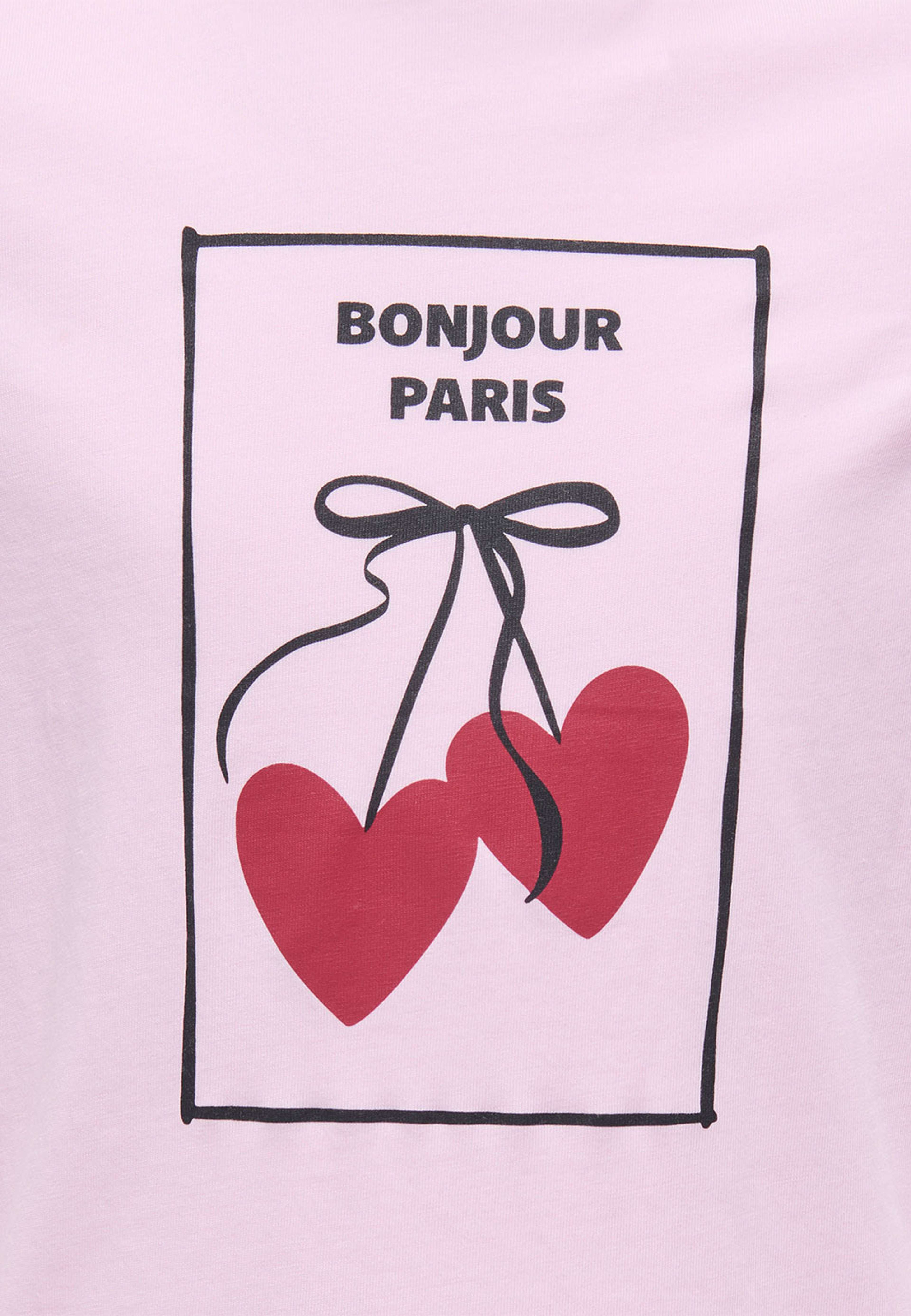 T-shirt LILA, från Only, i färgen Pink Lady Bonjour. Klicka för att öppna bilden i stort format