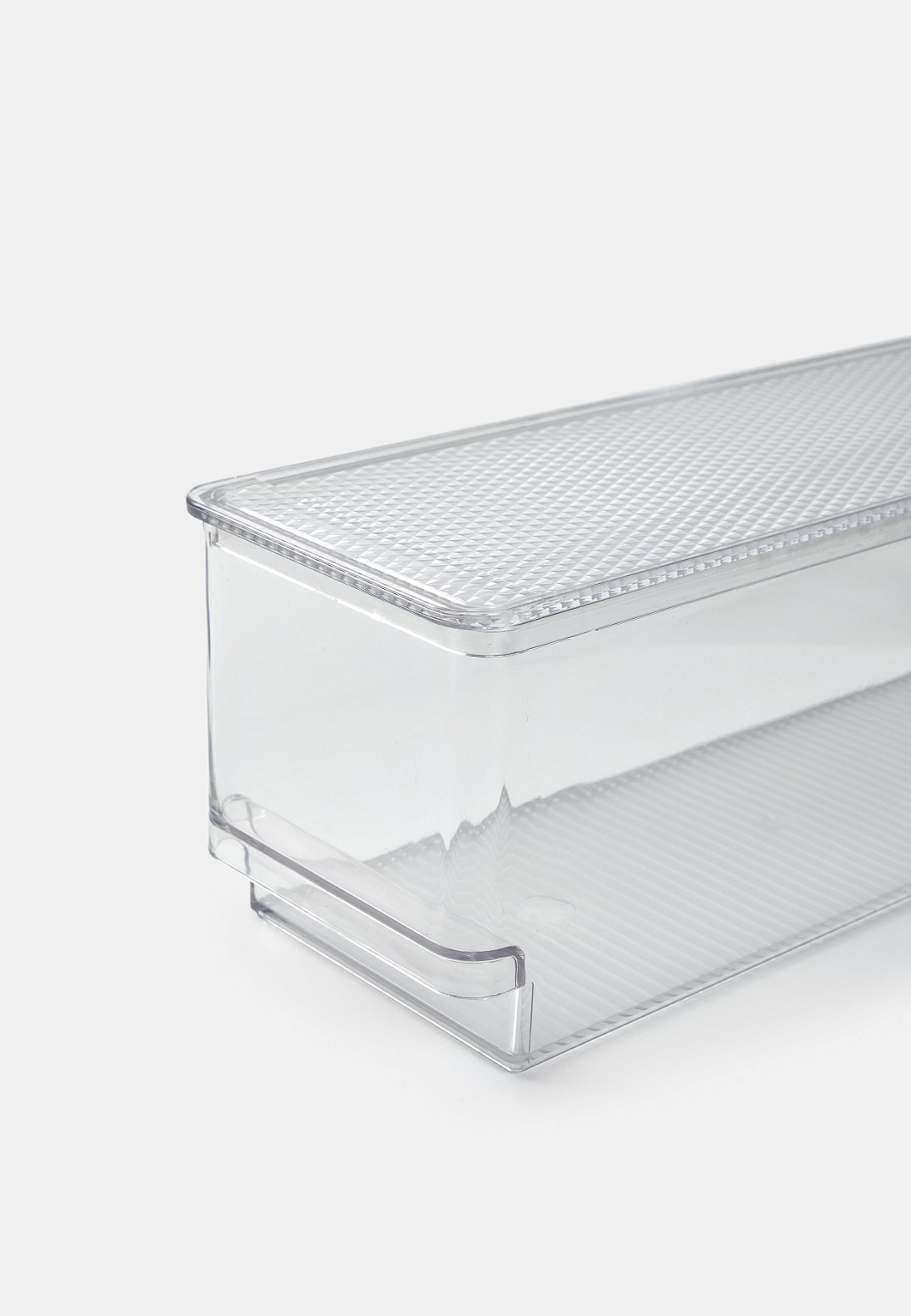 Kylskåpsförvaring med lock hög BISTRO 30x9,5 cm, från Åhléns Home, i färgen Clear. Klicka för att öppna bilden i stort format