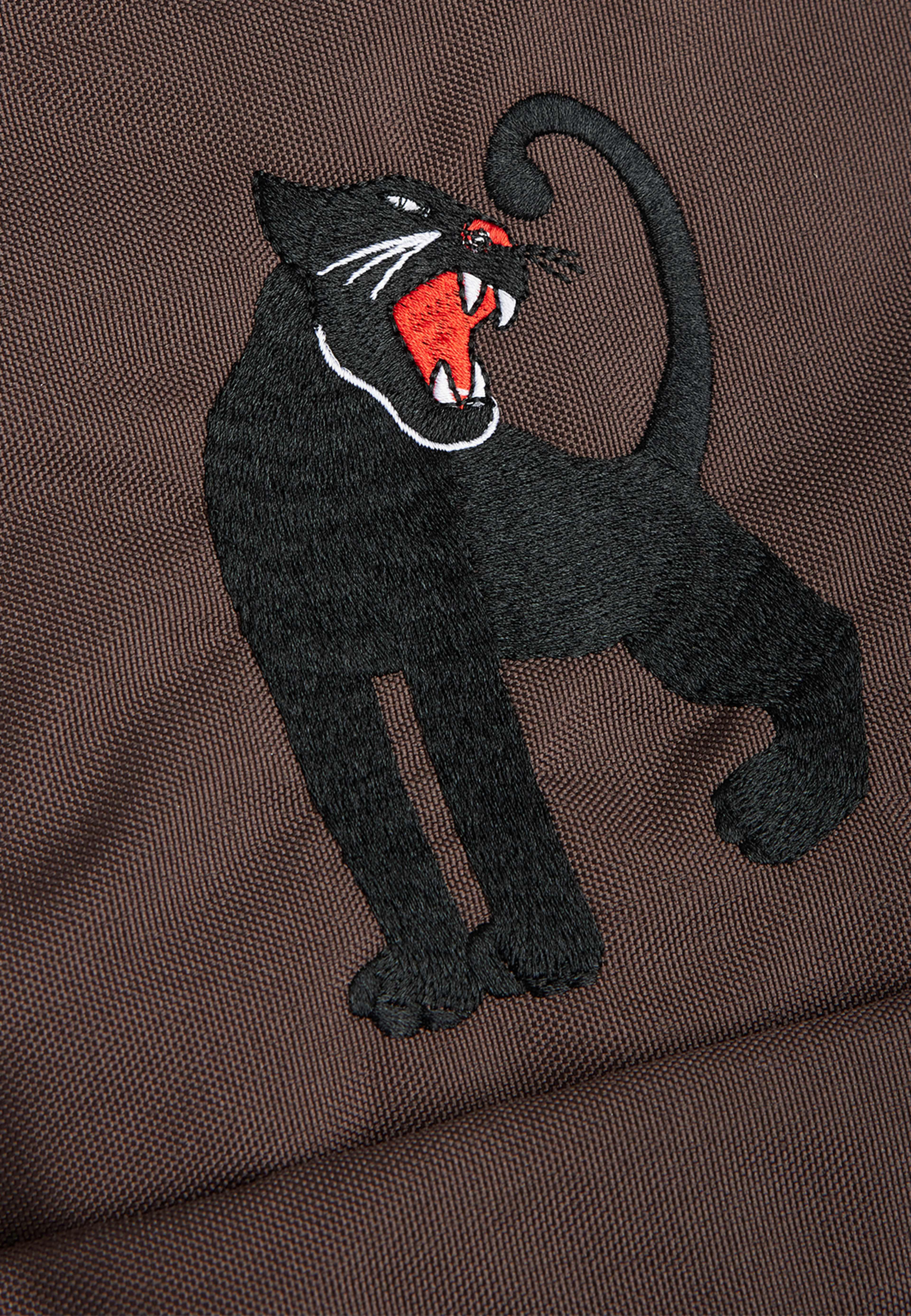 Panther school backpack, från Mini Rodini, i färgen Brown. Klicka för att öppna bilden i stort format