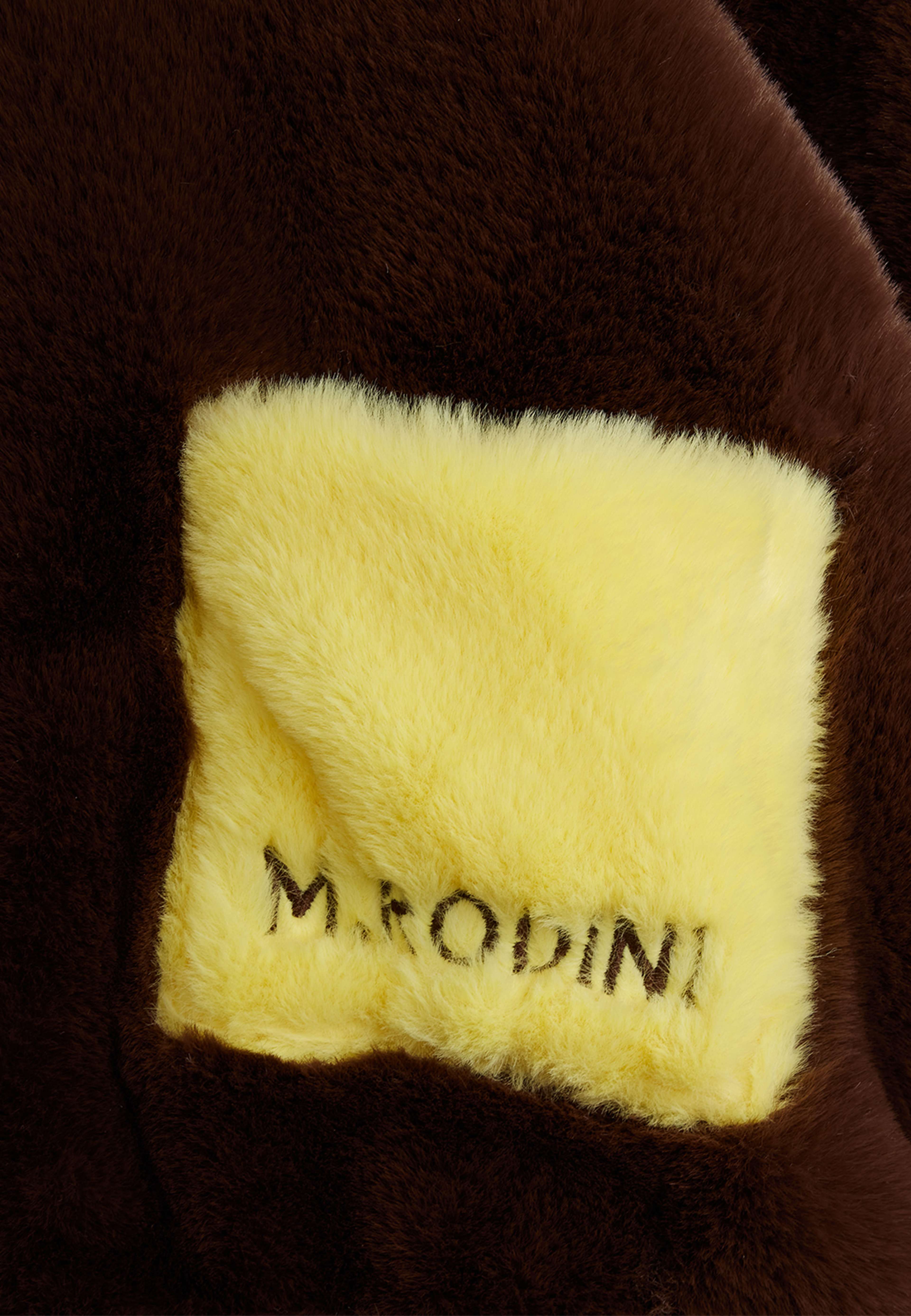 Rabbit ear faux fur jacket, från Mini Rodini, i färgen Brown. Klicka för att öppna bilden i stort format