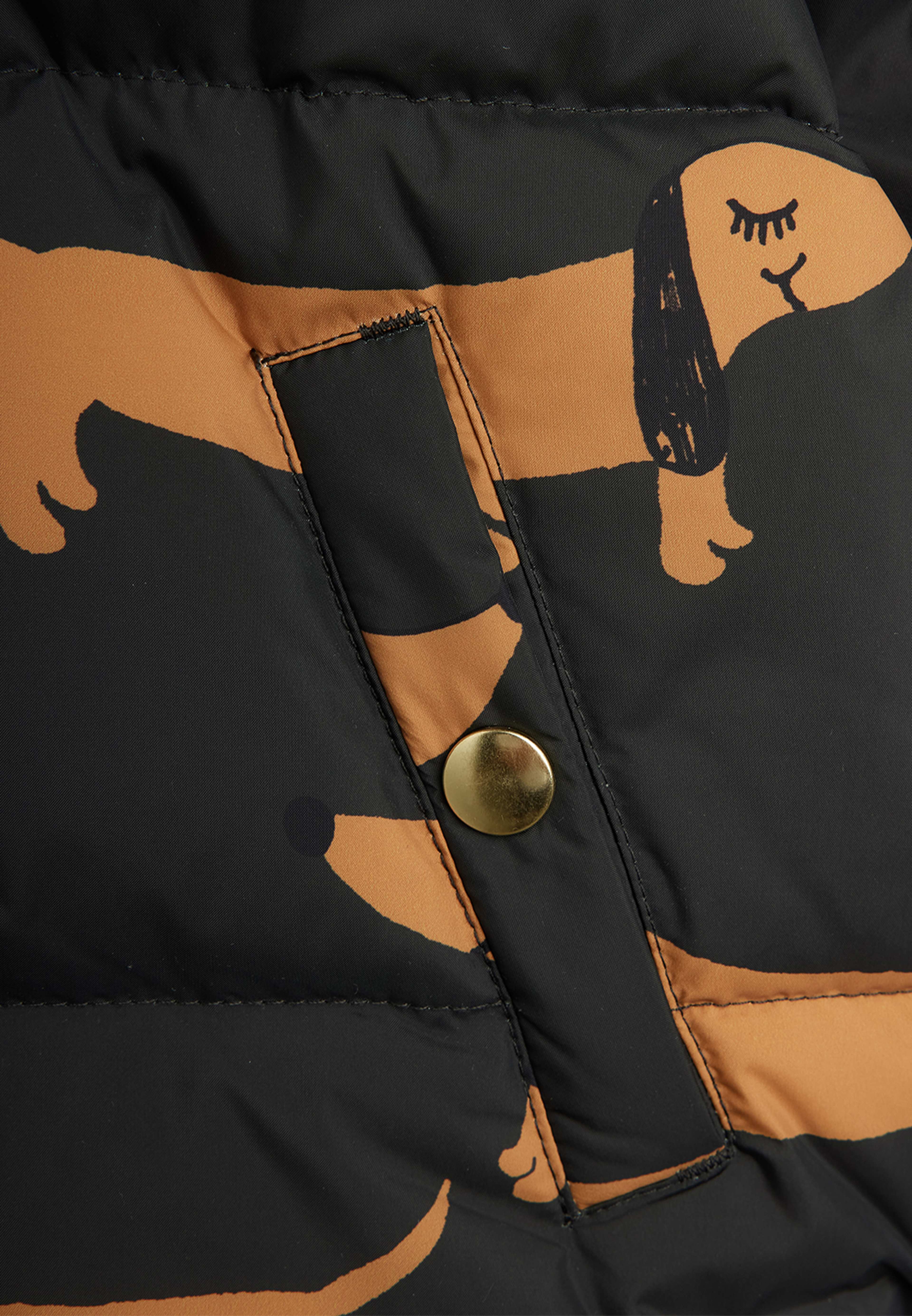 Dog Hooded Puffer, från Mini Rodini, i färgen Black. Klicka för att öppna bilden i stort format