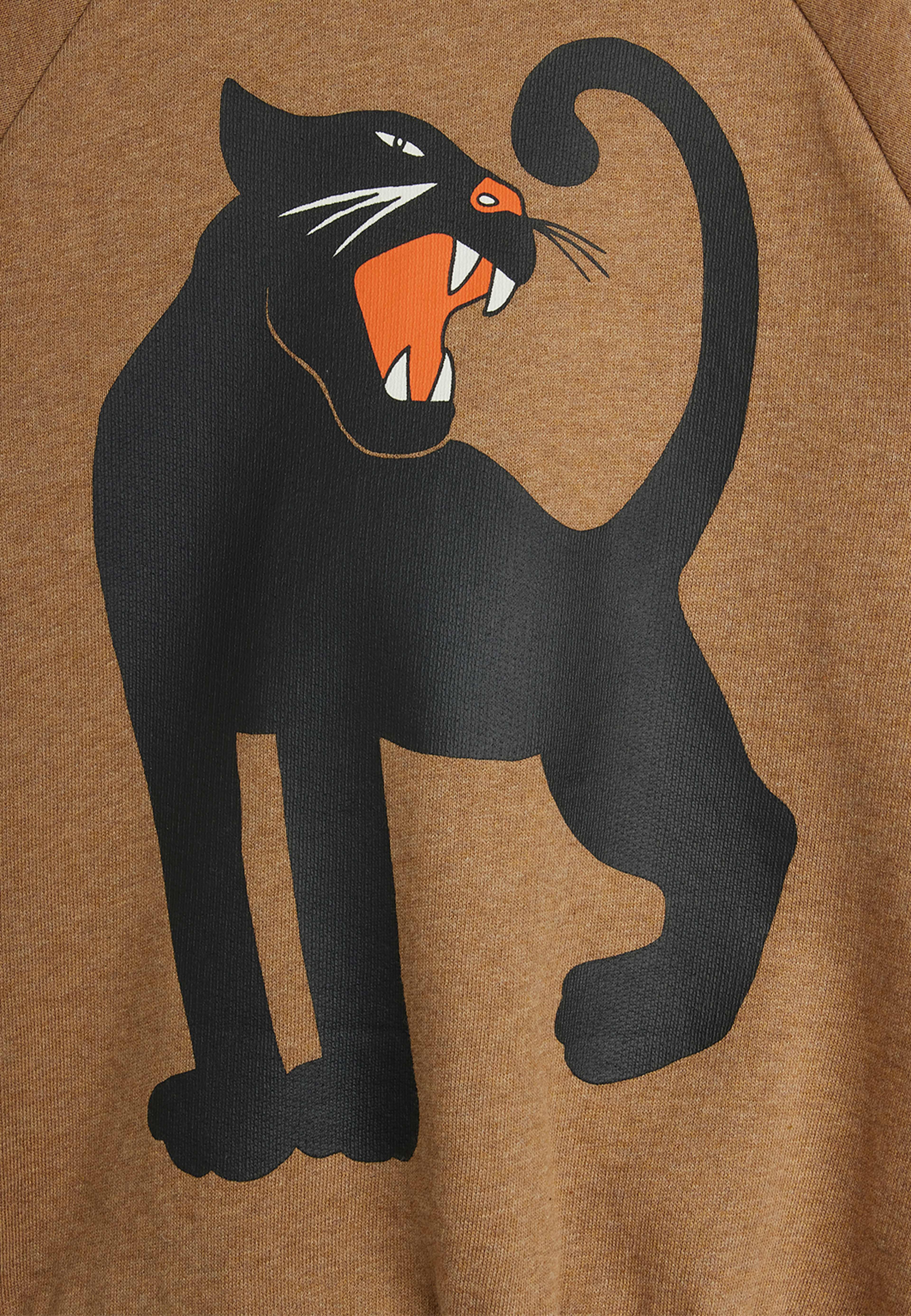 Panther melange sweatshirt, från Mini Rodini, i färgen Brown. Klicka för att öppna bilden i stort format
