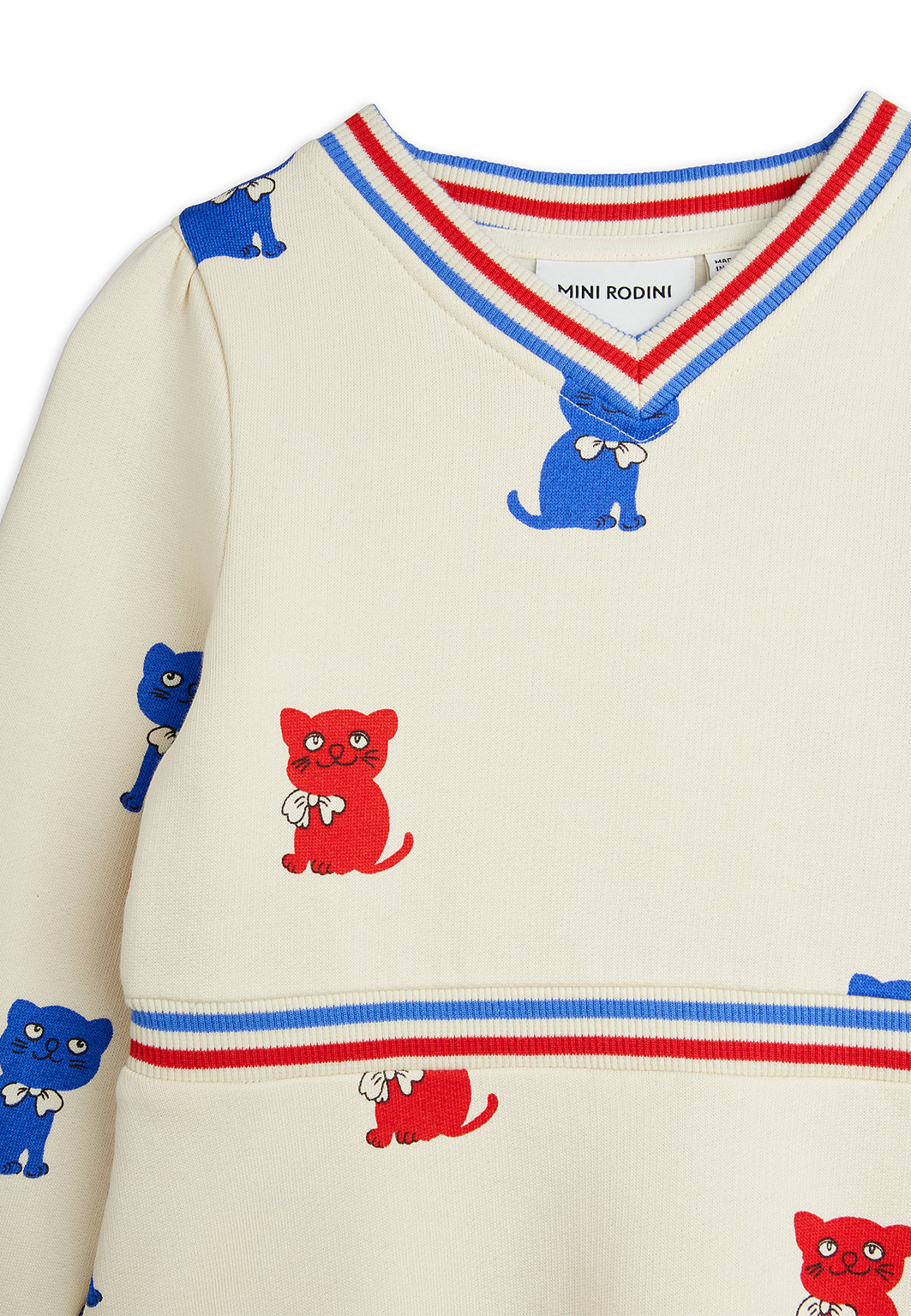 Kittens Sweatdress, från Mini Rodini, i färgen Off-white. Klicka för att öppna bilden i stort format