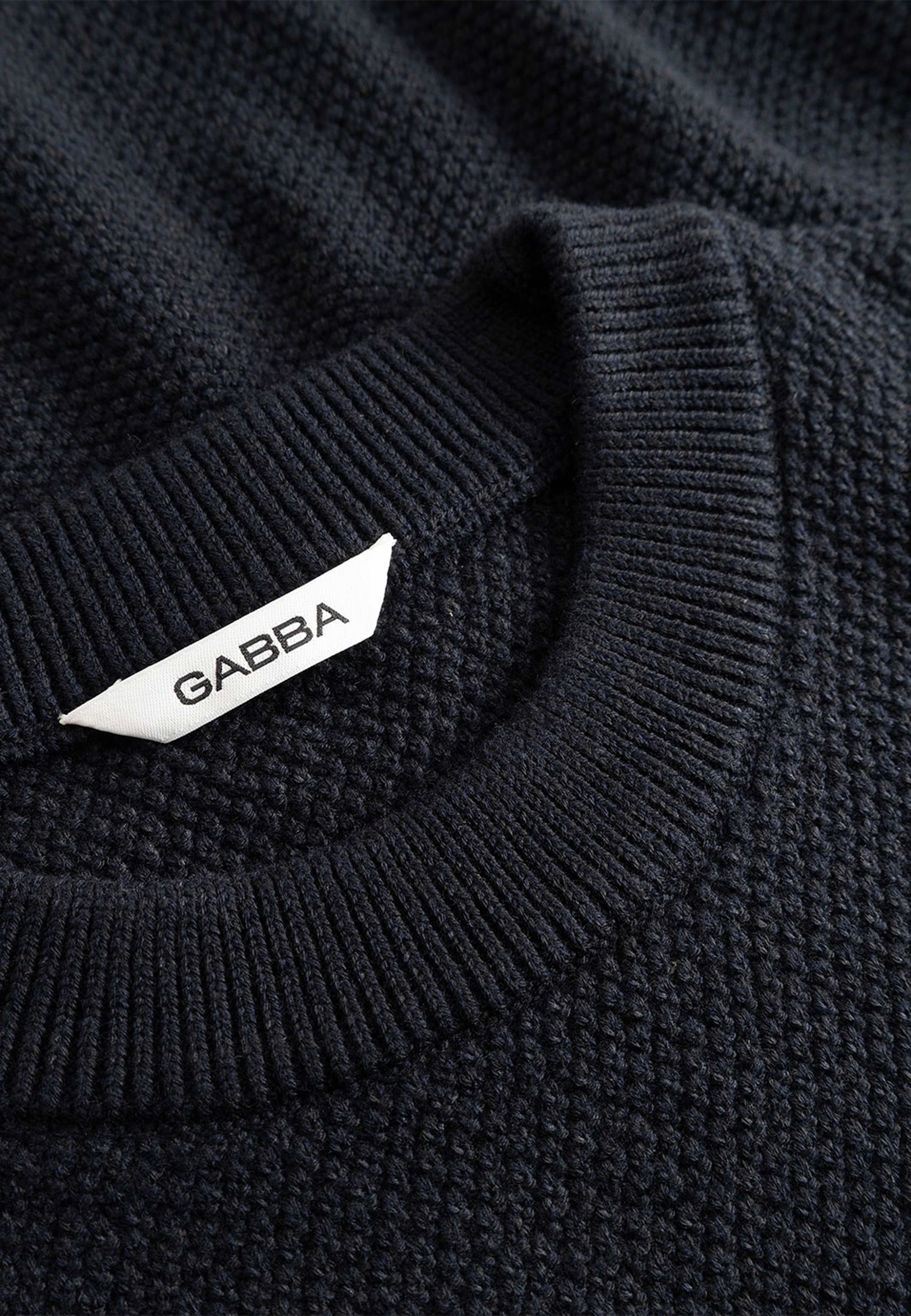 Blamix Coro O-Neck LS Knit, från GABBA, i färgen Blue Black. Klicka för att öppna bilden i stort format
