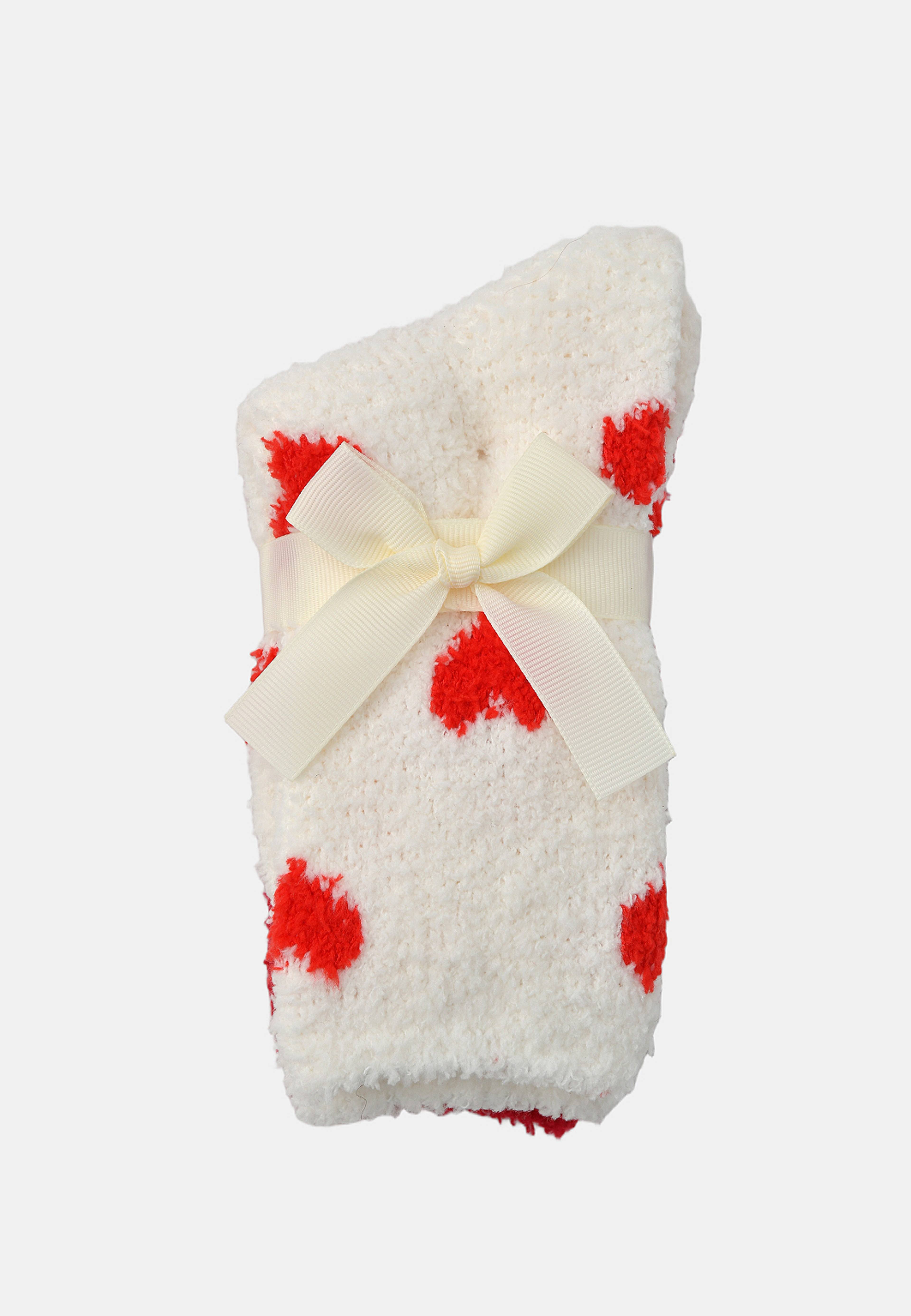 Fleecesockor för barn HEART, 2-pack, från RIKIKI, i färgen Red Heart. Klicka för att öppna bilden i stort format