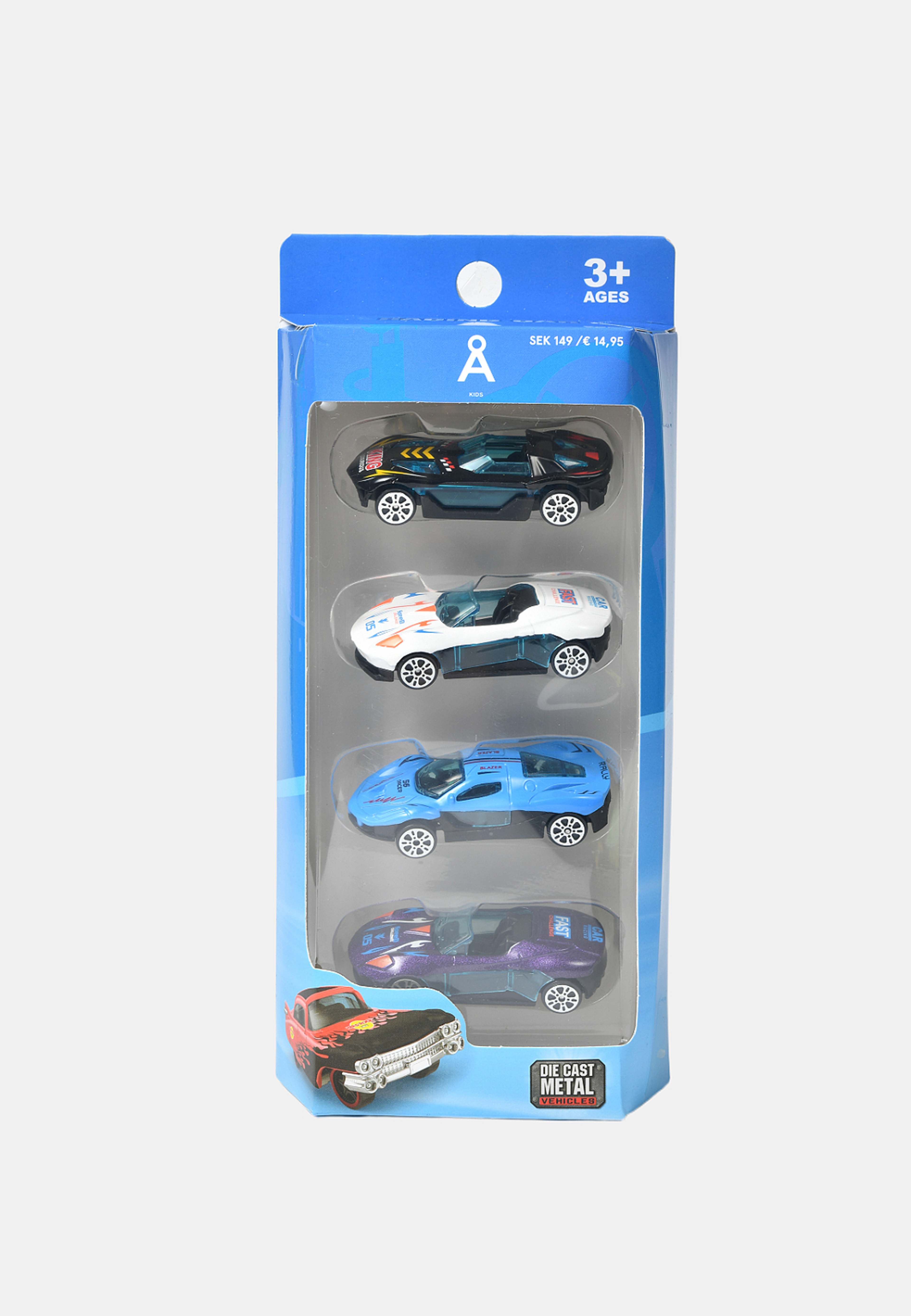 Racerbil 1:64, 4-pack, från Å KIDS, i färgen Black. Klicka för att öppna bilden i stort format