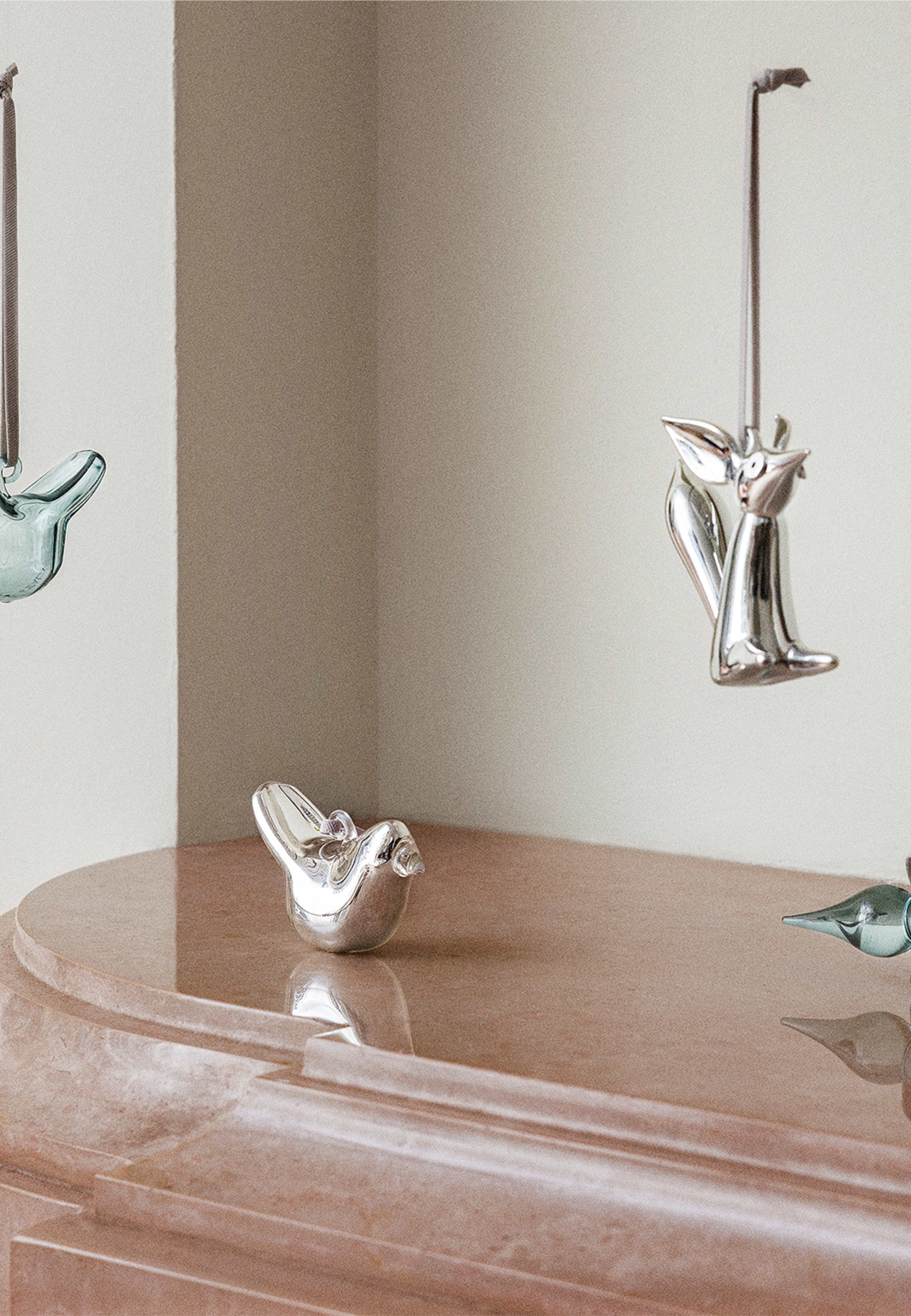 Iittala mini glasfågel spegel 3-pack, från Iittala, i färgen Silver. Klicka för att öppna bilden i stort format