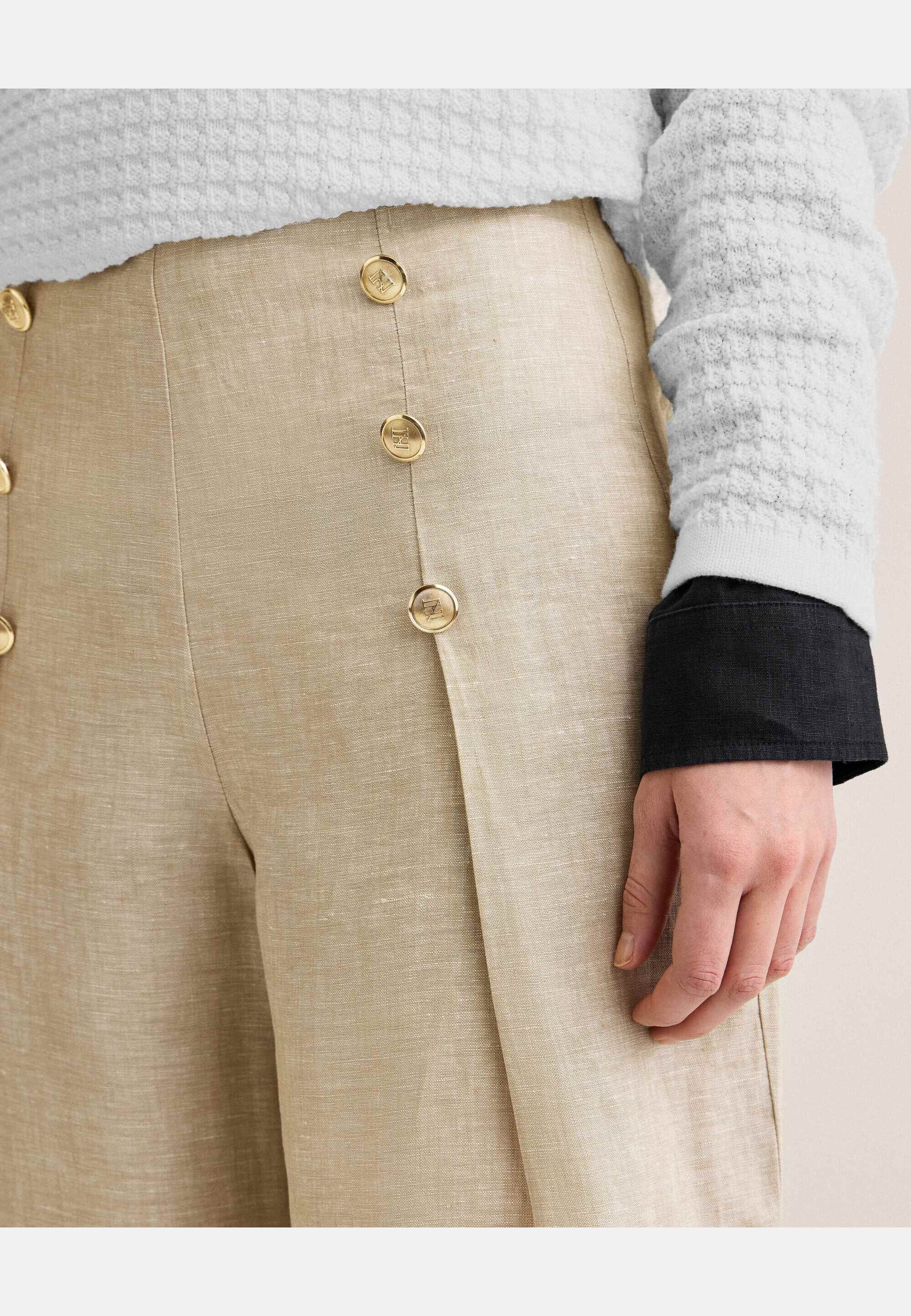 Penelope Linen Trousers, från Newhouse, i färgen beige. Klicka för att öppna bilden i stort format
