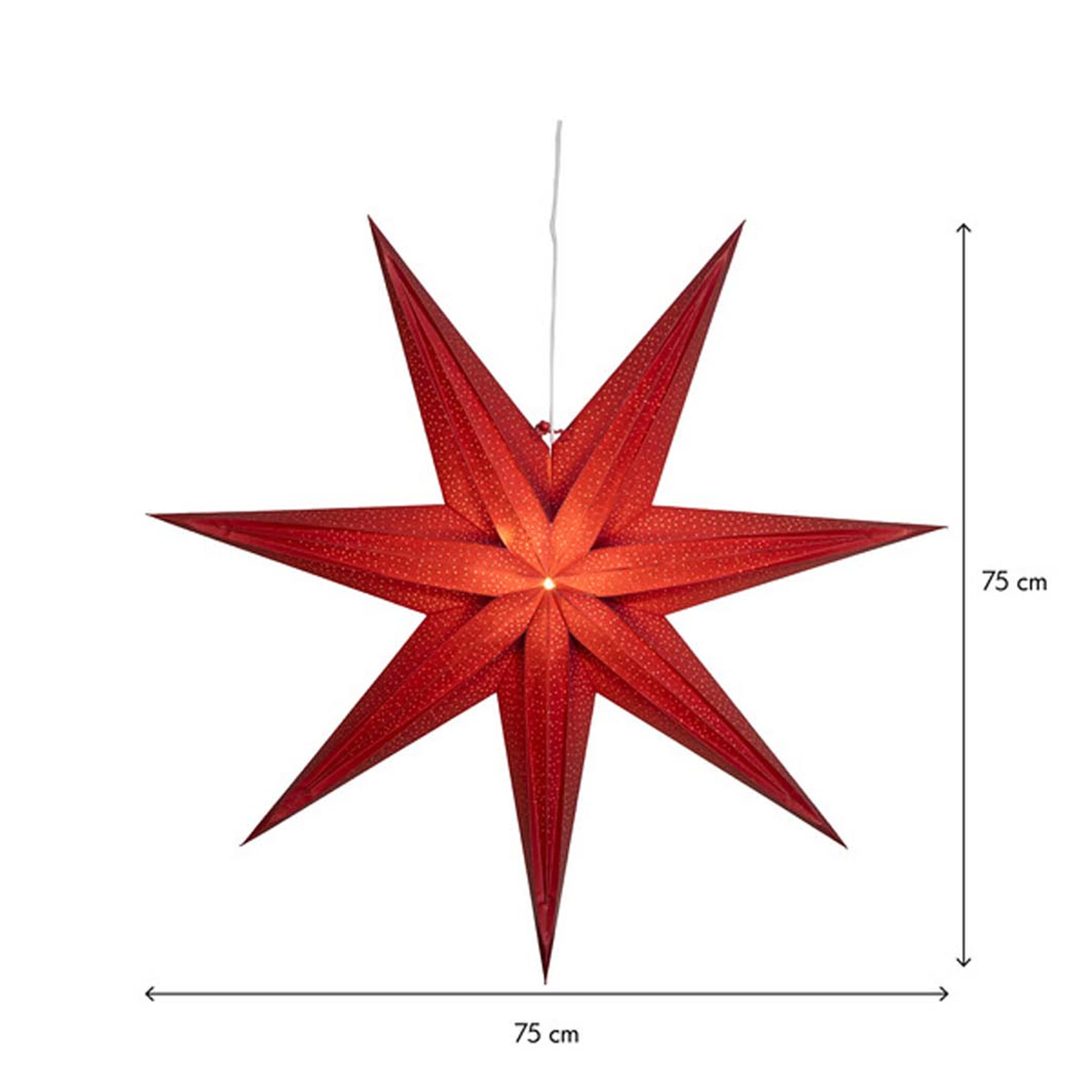 Pappersstjärna Holly Röd 75cm, från Star trading, i färgen Red. Klicka för att öppna bilden i stort format