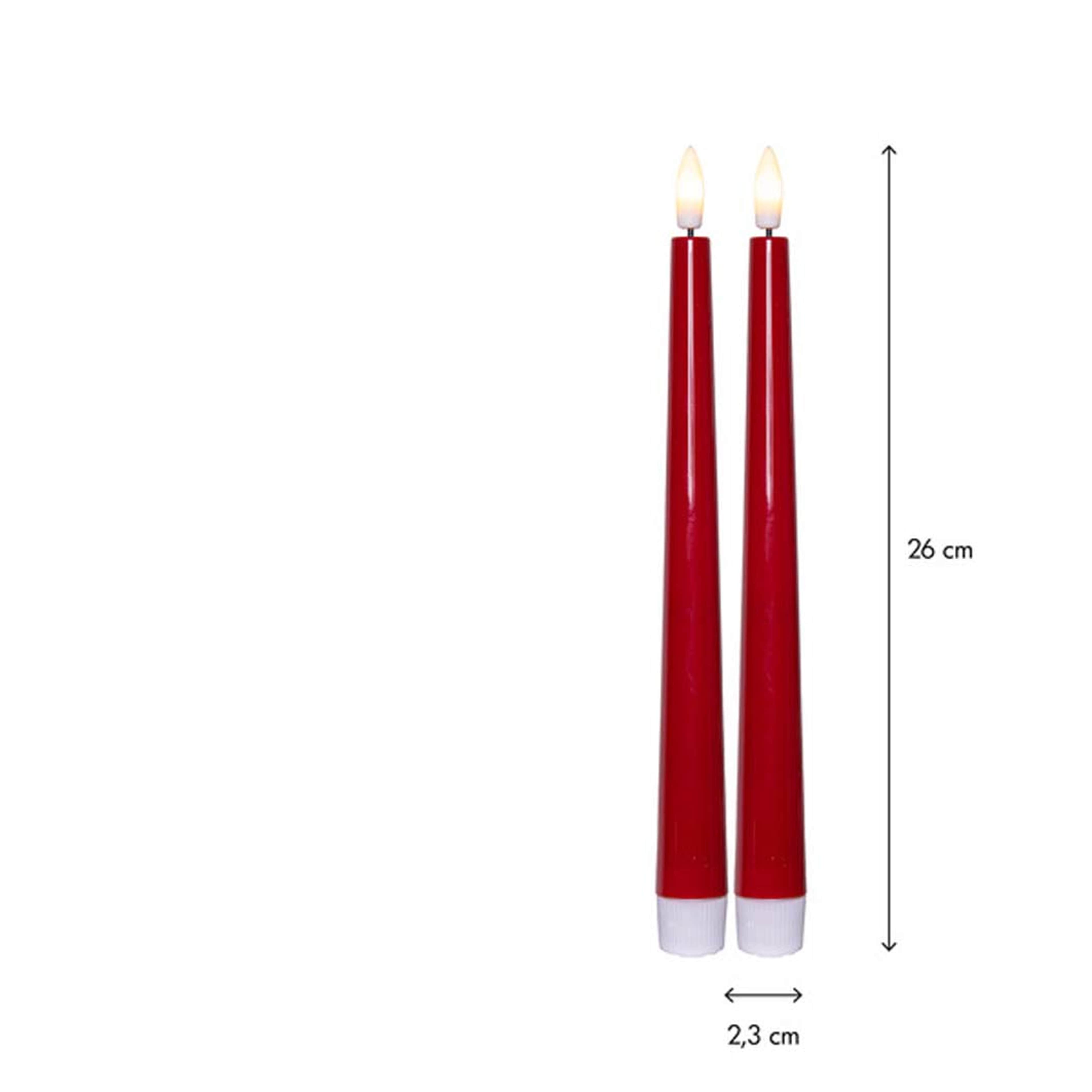 LED Antikljus 2-pack Flamme Candy Röd 26 cm, från Star trading, i färgen Red. Klicka för att öppna bilden i stort format