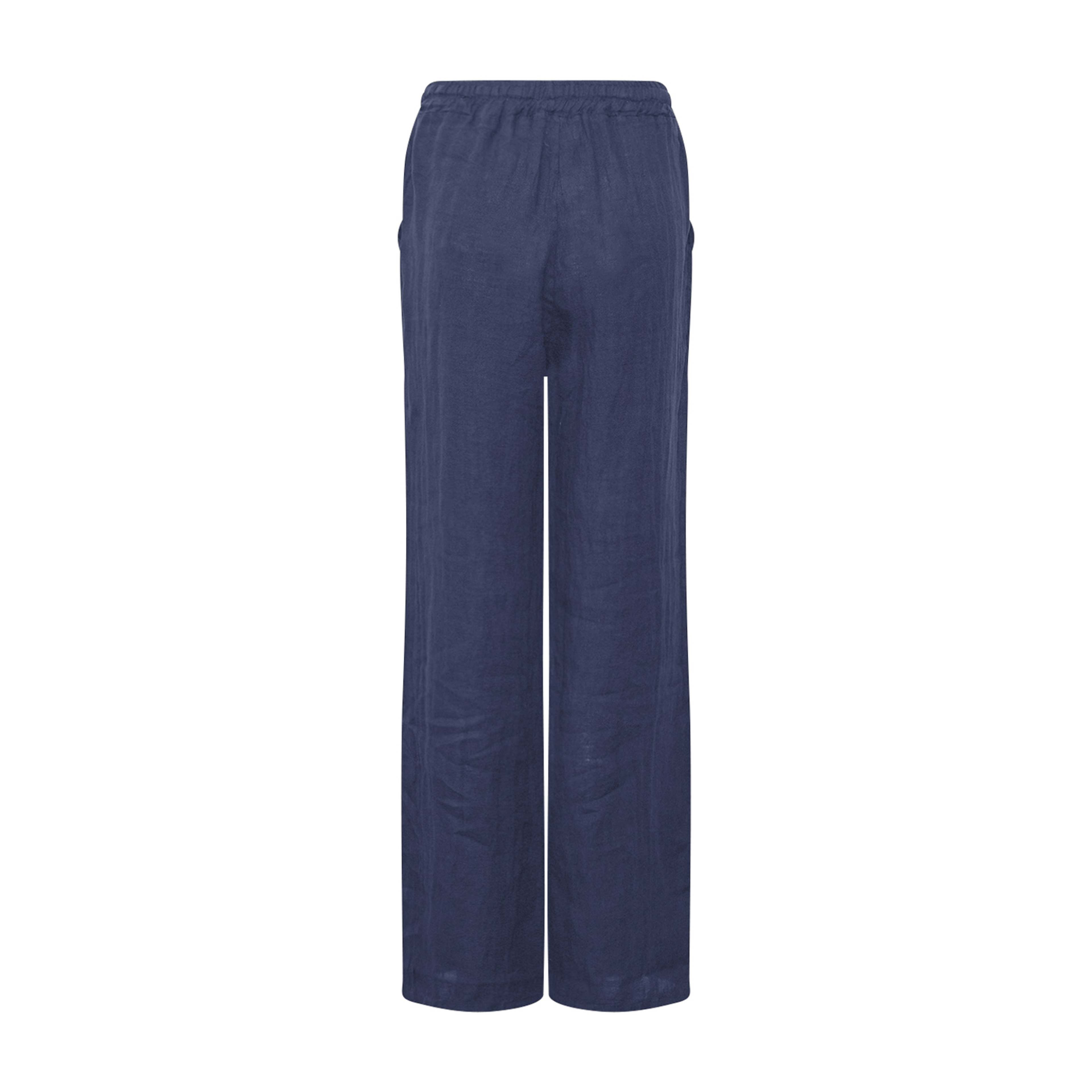 18870, Pants, Linen - Blue Navy