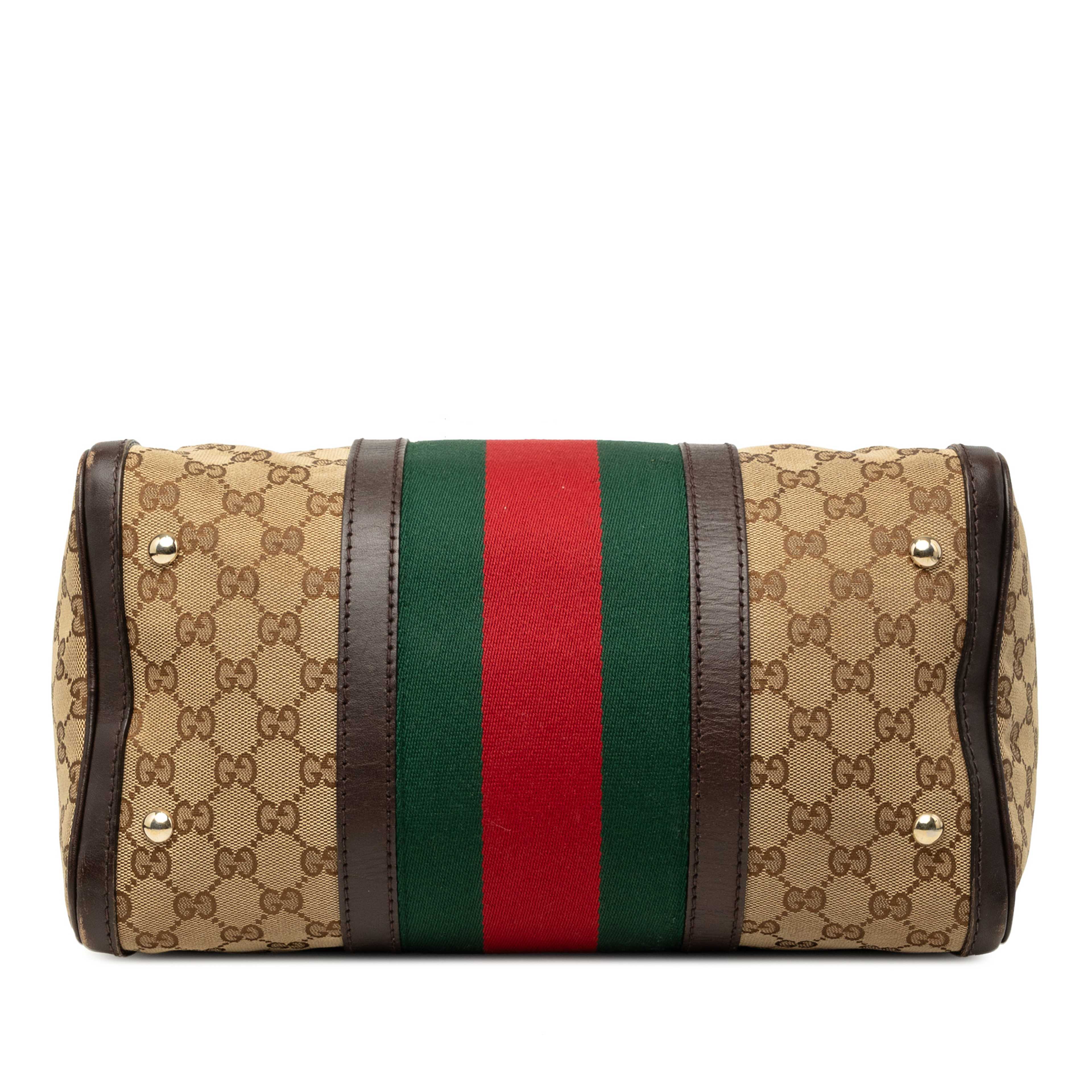 Gucci Medium Gg Canvas Web Joy Boston Bag, från Luxclusif, i färgen beige. Klicka för att öppna bilden i stort format