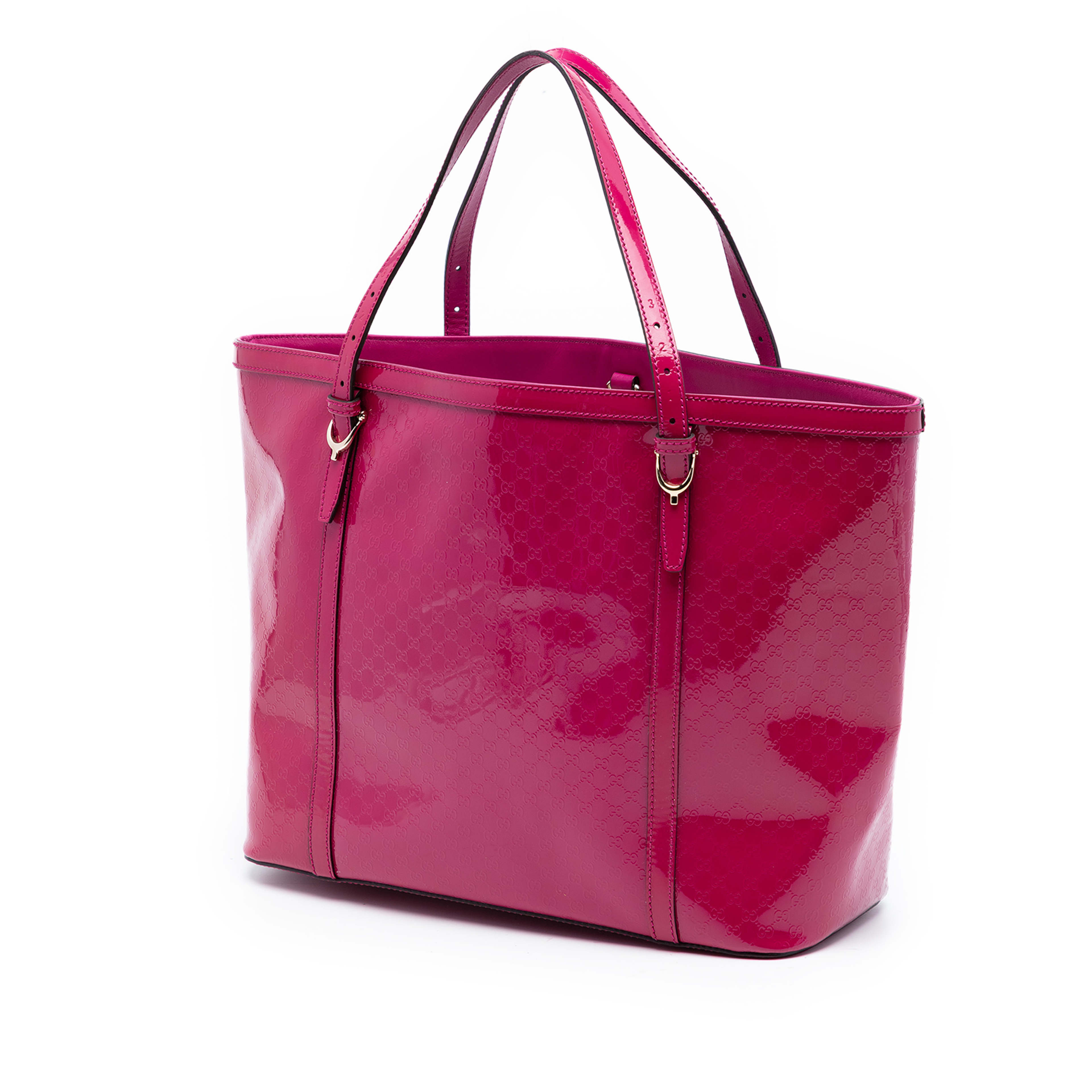 Gucci Microguccissima Patent Nice Tote, från Luxclusif, i färgen rosa. Klicka för att öppna bilden i stort format