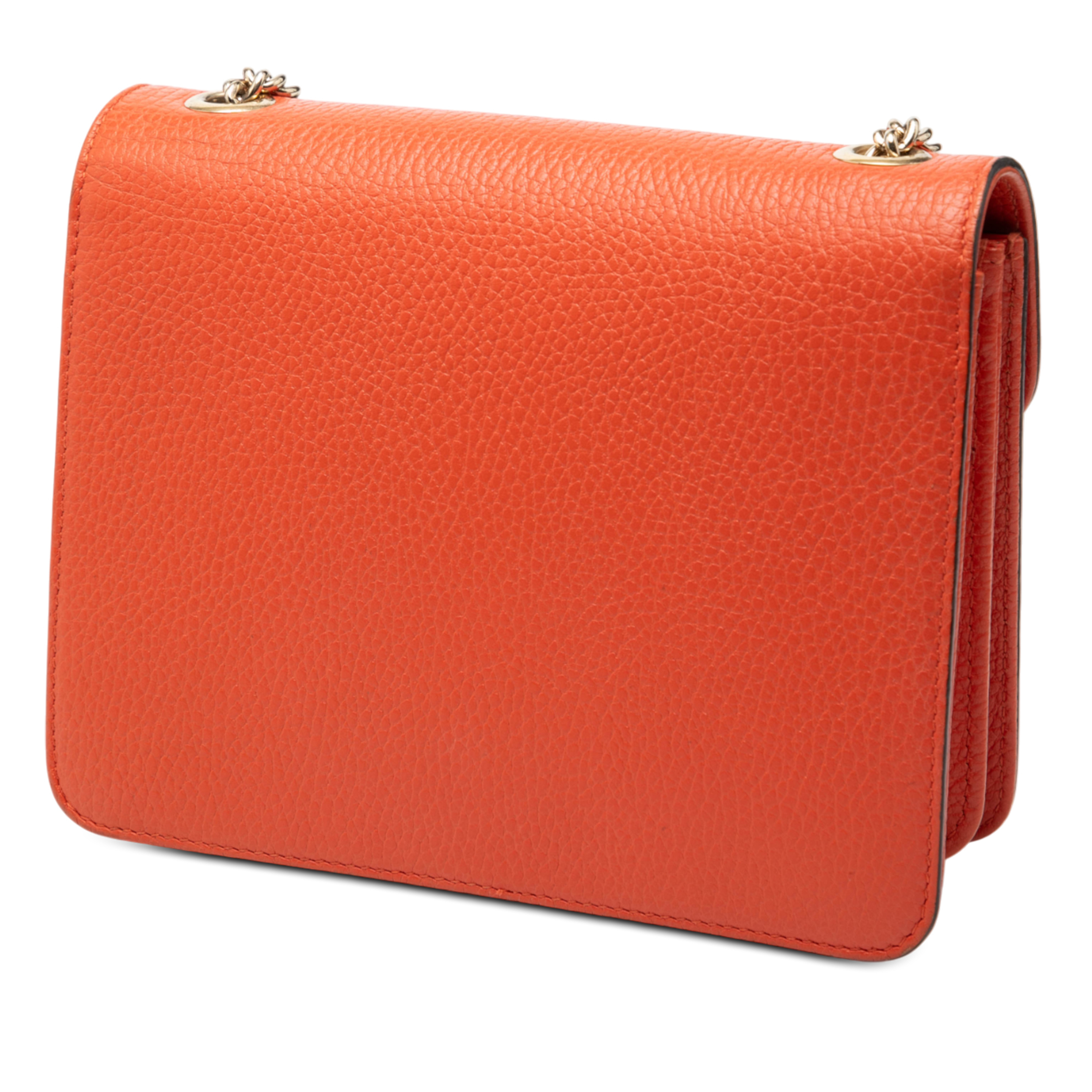 Gucci Small Dollar Calfskin Interlocking G Crossbody, från Luxclusif, i färgen orange. Klicka för att öppna bilden i stort format