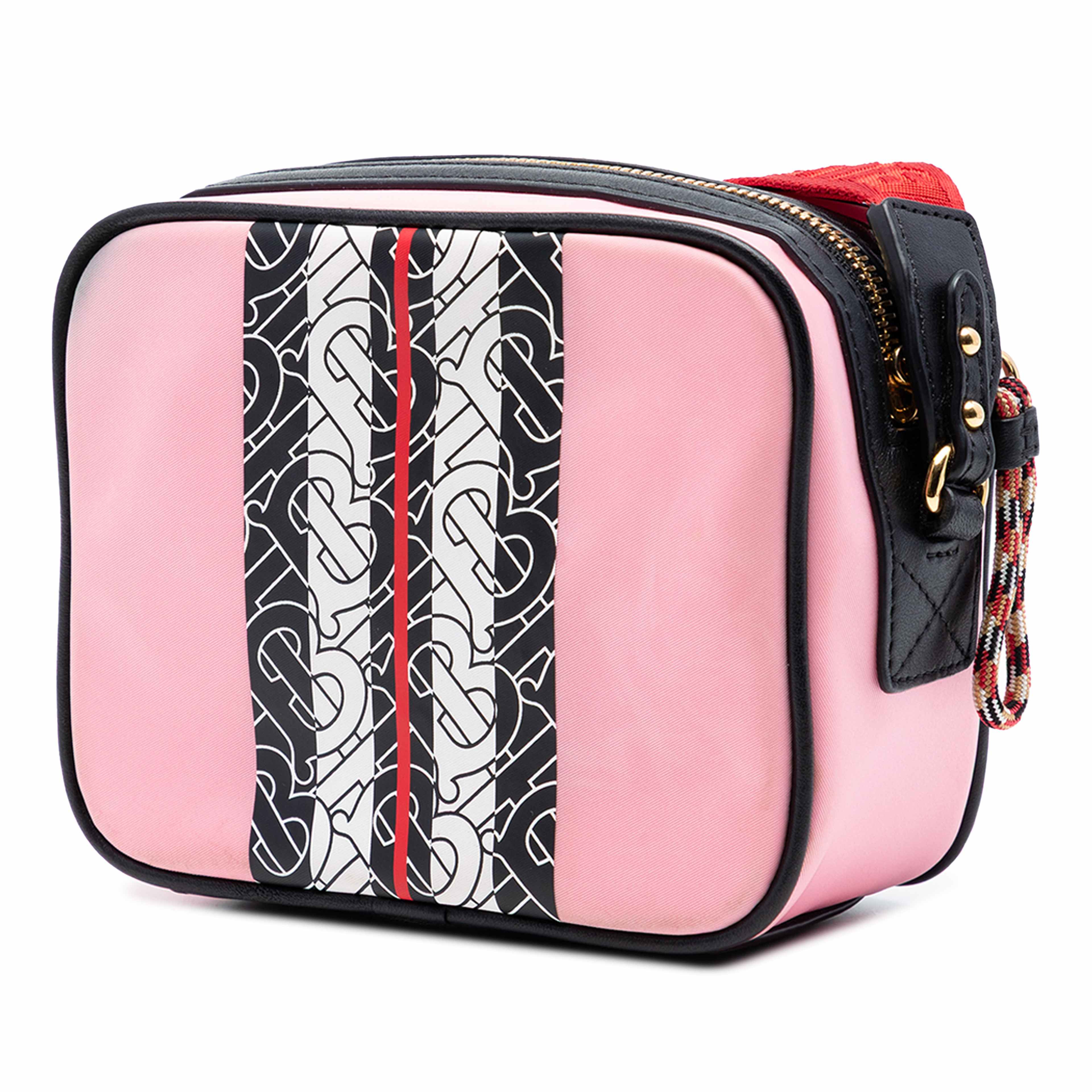 Burberry Tb Monogram Nylon Stripe Kids Camera Bag, från Luxclusif, i färgen rosa. Klicka för att öppna bilden i stort format