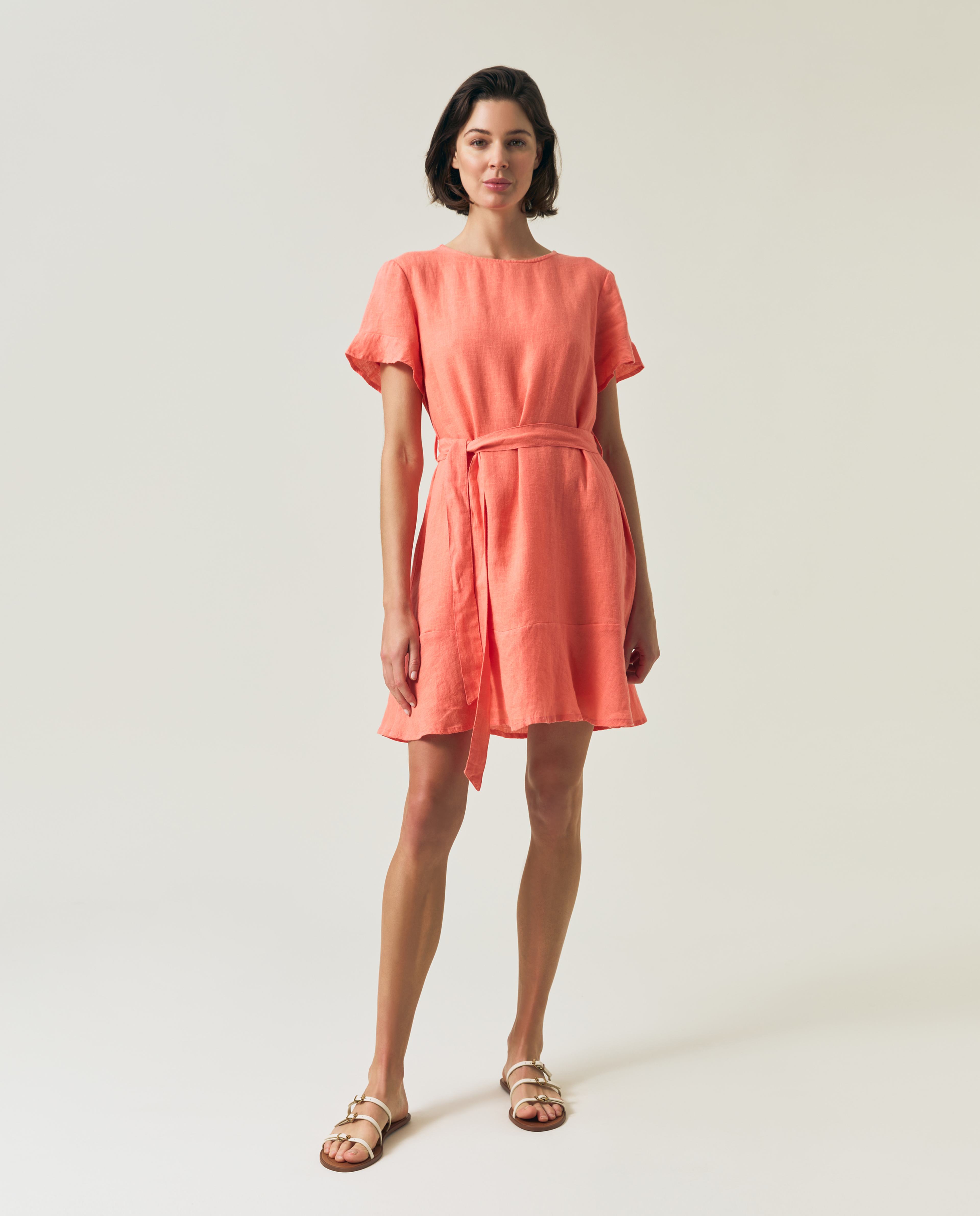 Belted Linen Dress