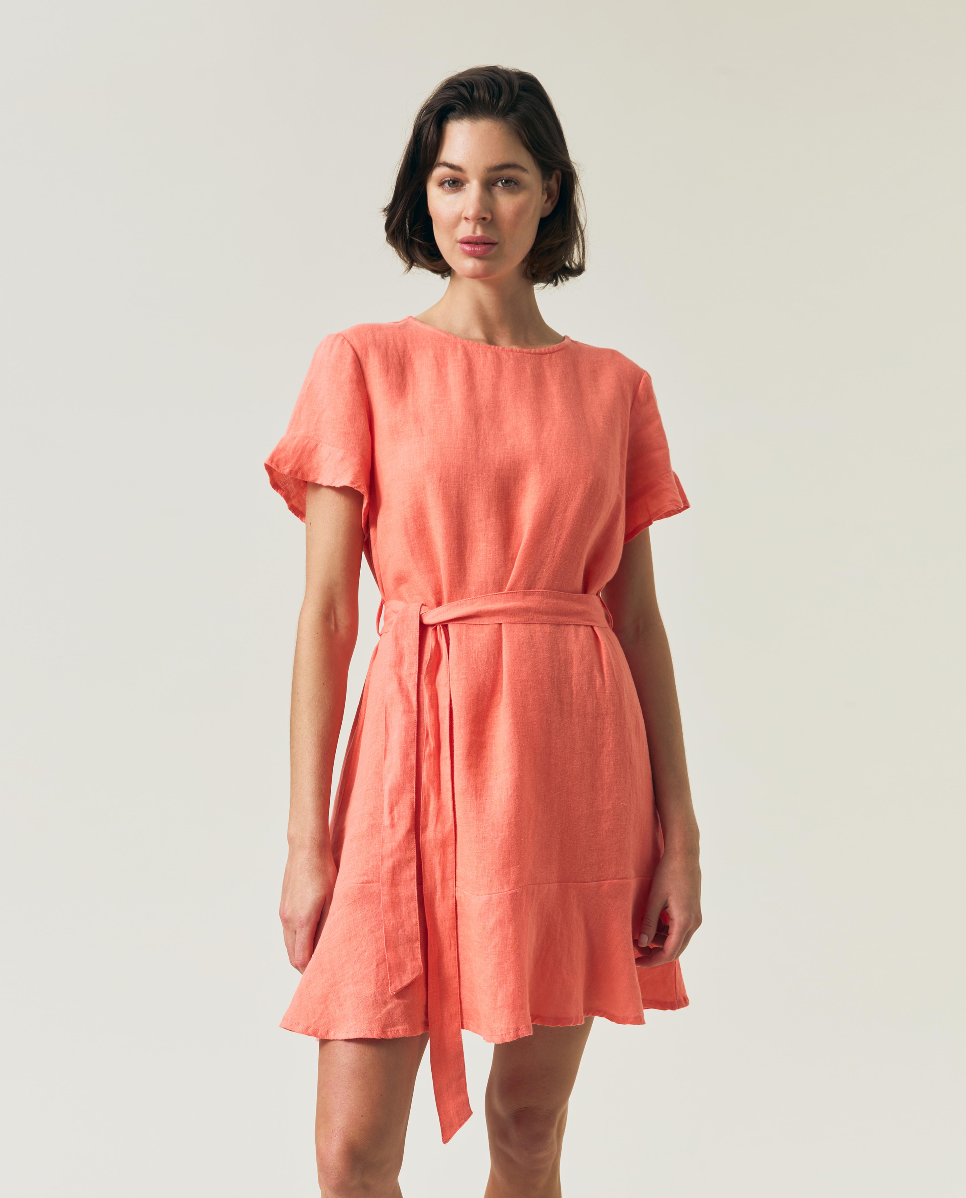 Belted Linen Dress