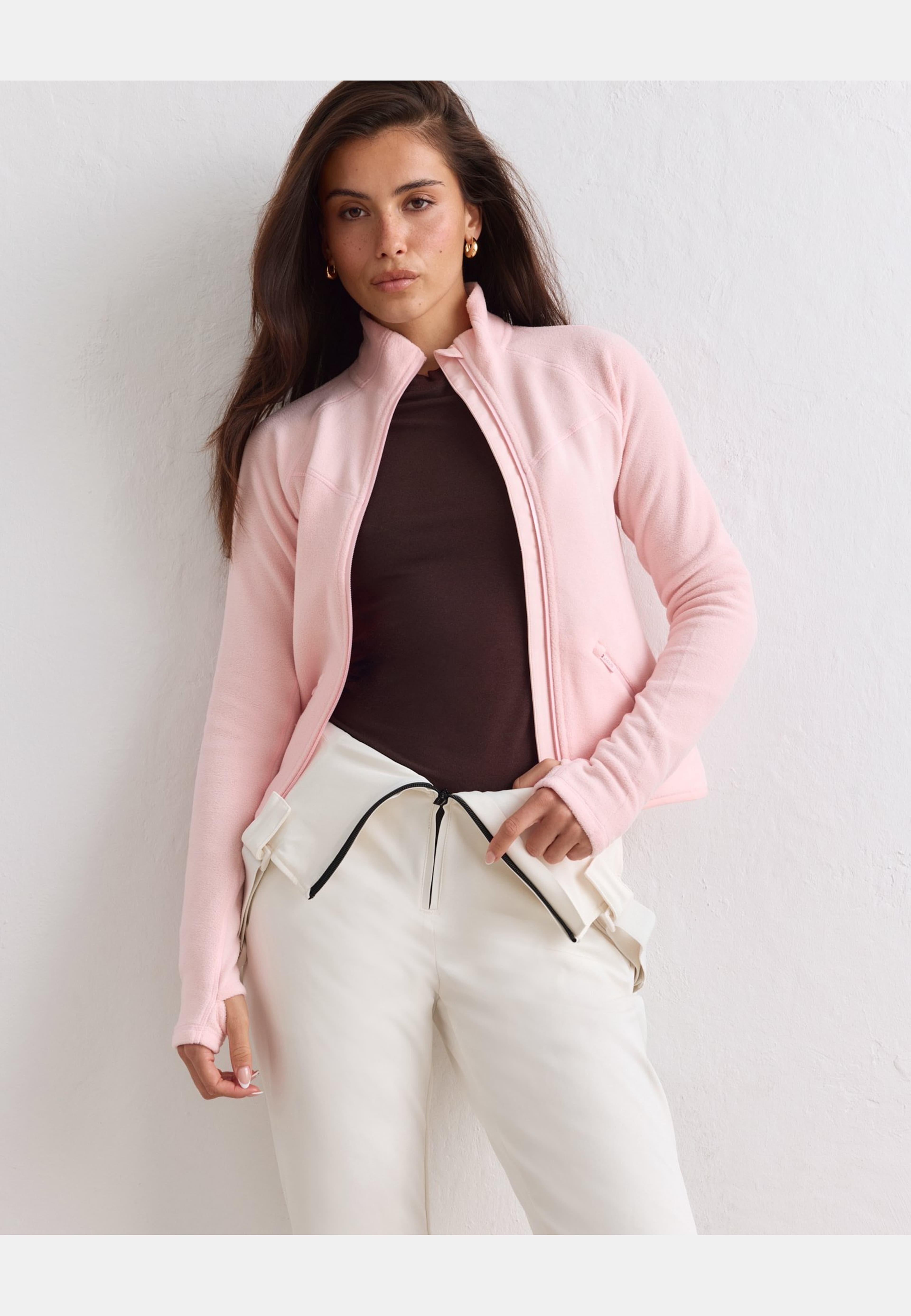 Stretch Fleece Zip Jacket, från aim'n, i färgen pink frost. Klicka för att öppna bilden i stort format
