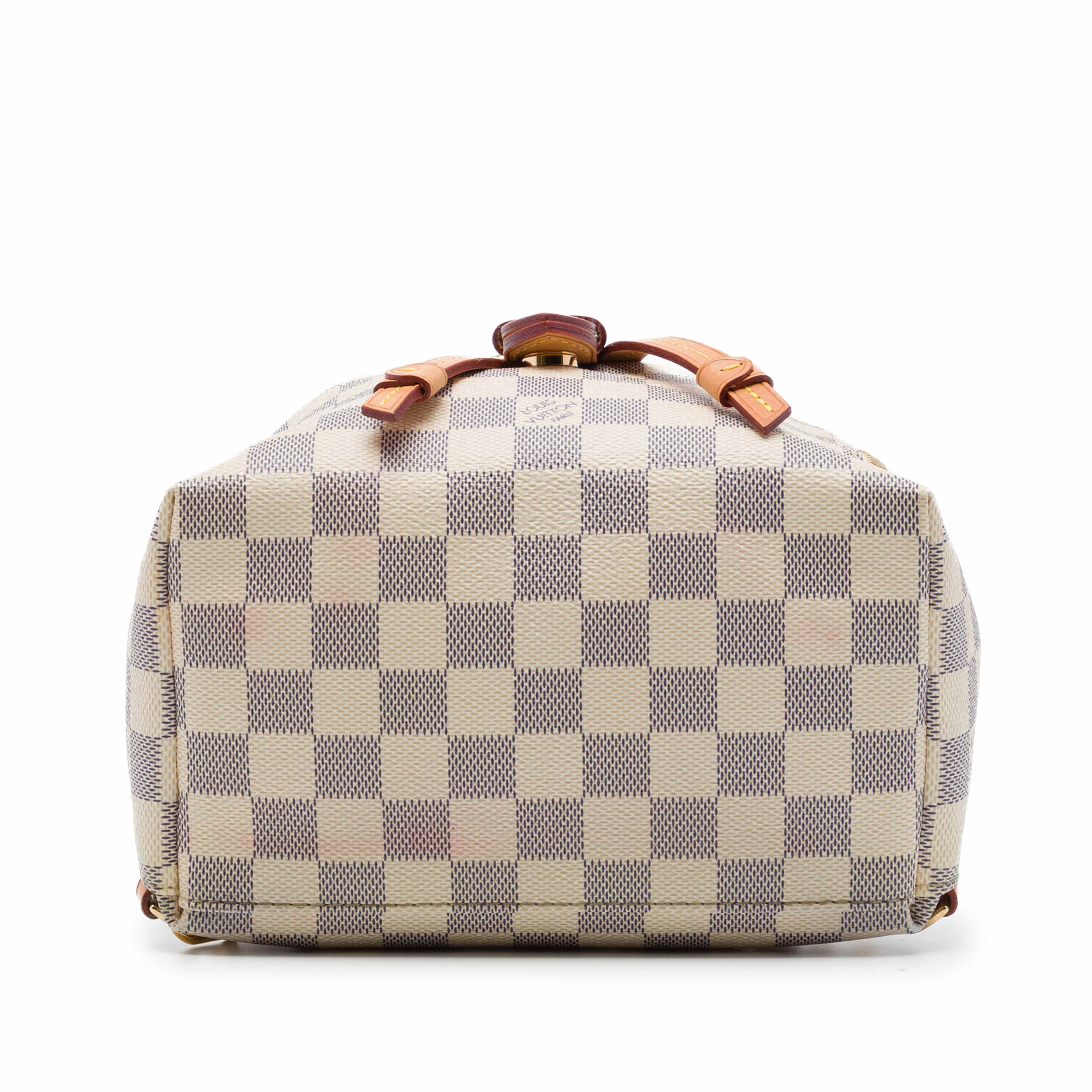 Louis Vuitton Damier Azur Sperone Bb, från Luxclusif, i färgen vit. Klicka för att öppna bilden i stort format