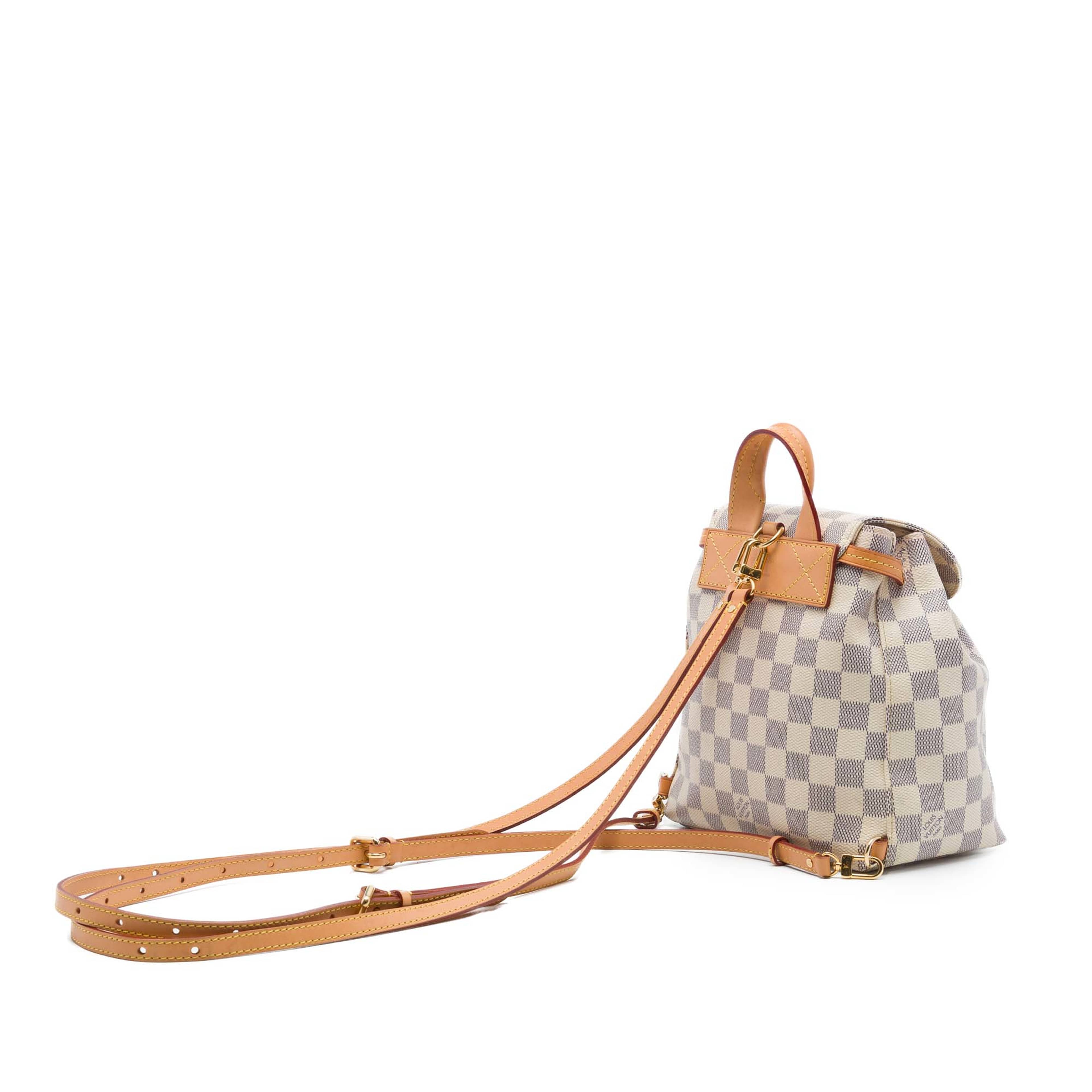 Louis Vuitton Damier Azur Sperone Bb, från Luxclusif, i färgen vit. Klicka för att öppna bilden i stort format