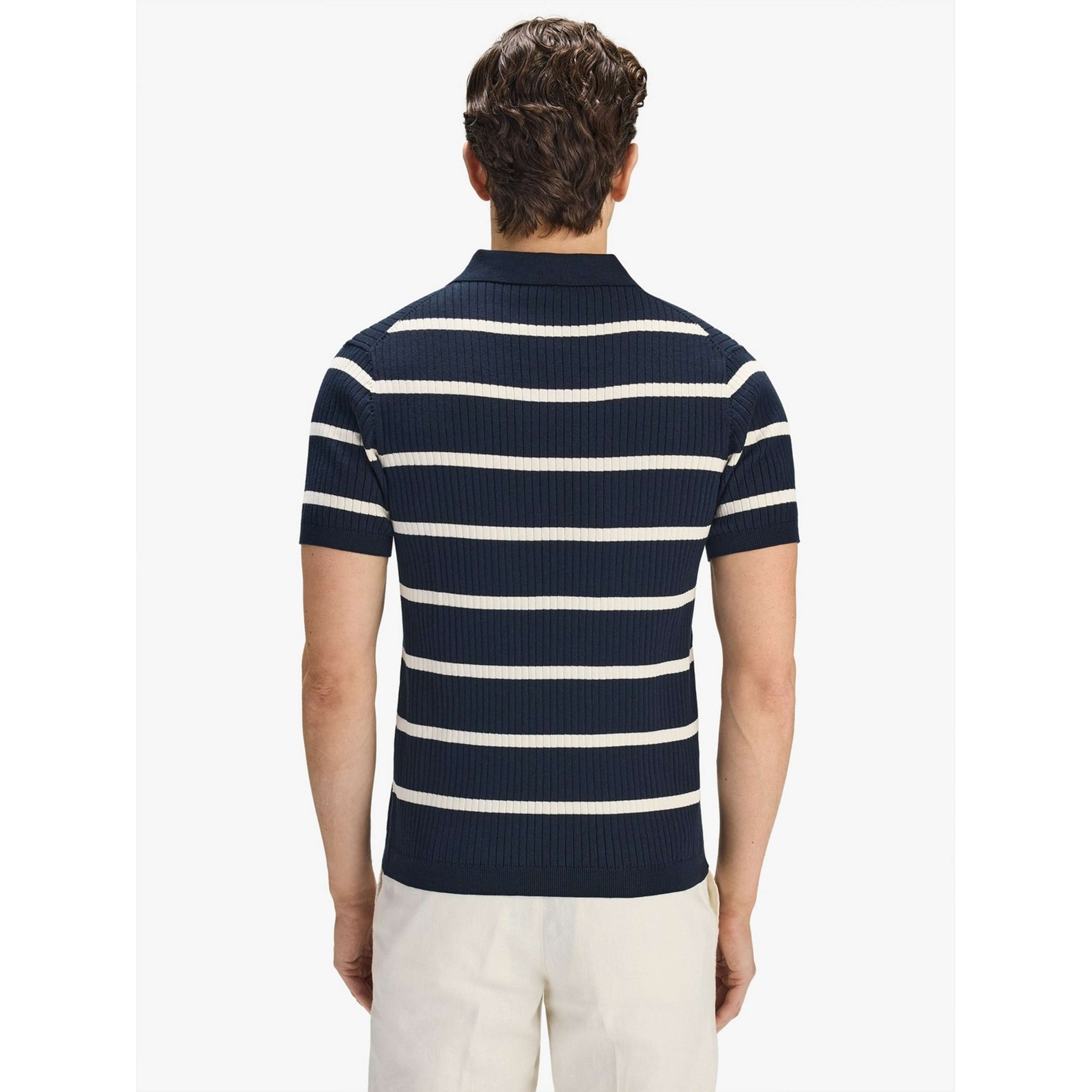 Cotton Rib Knitted Ss Polo Sweater (pedro)