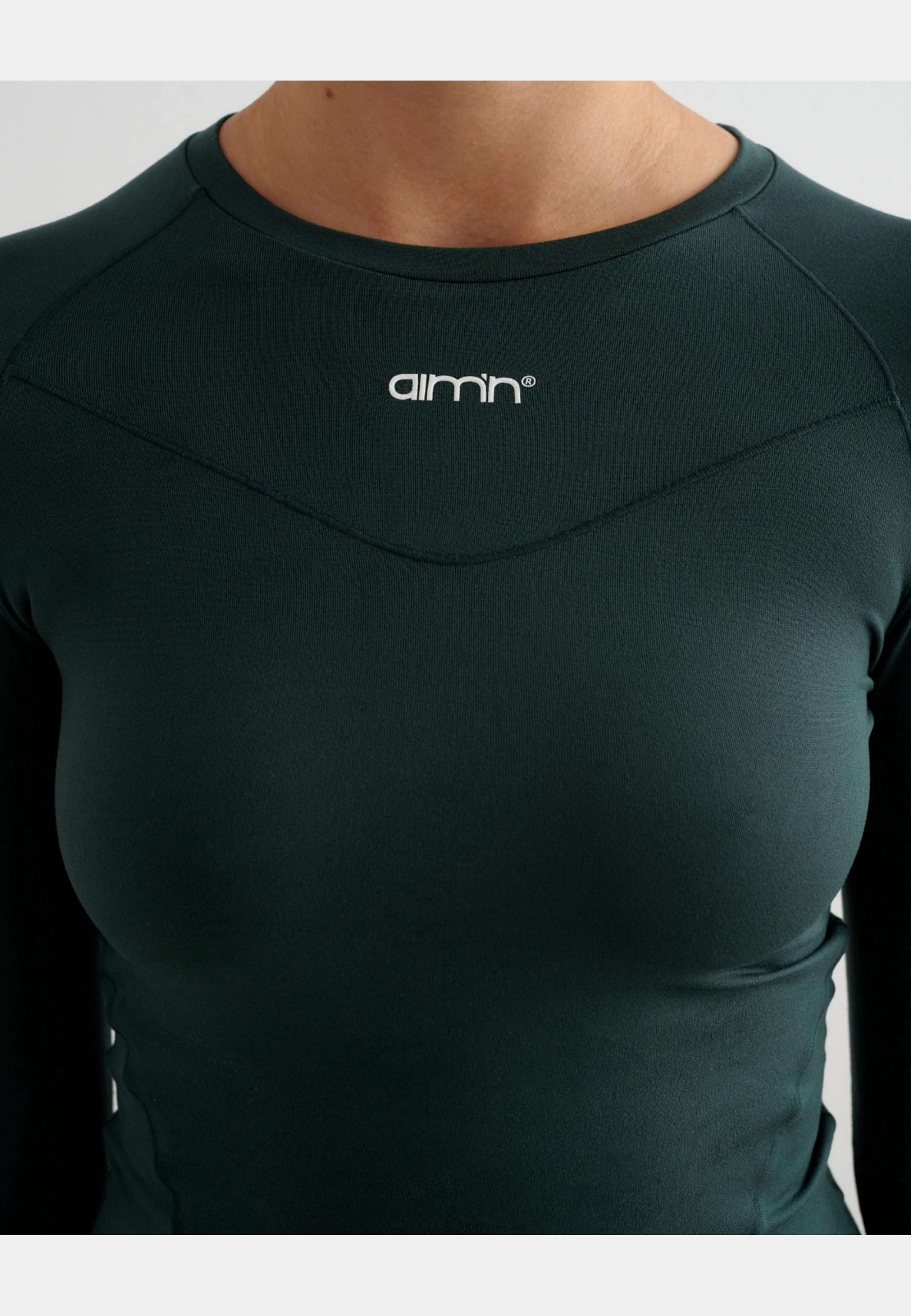 Soft Basic Long Sleeve, från aim'n, i färgen deep emerald. Klicka för att öppna bilden i stort format