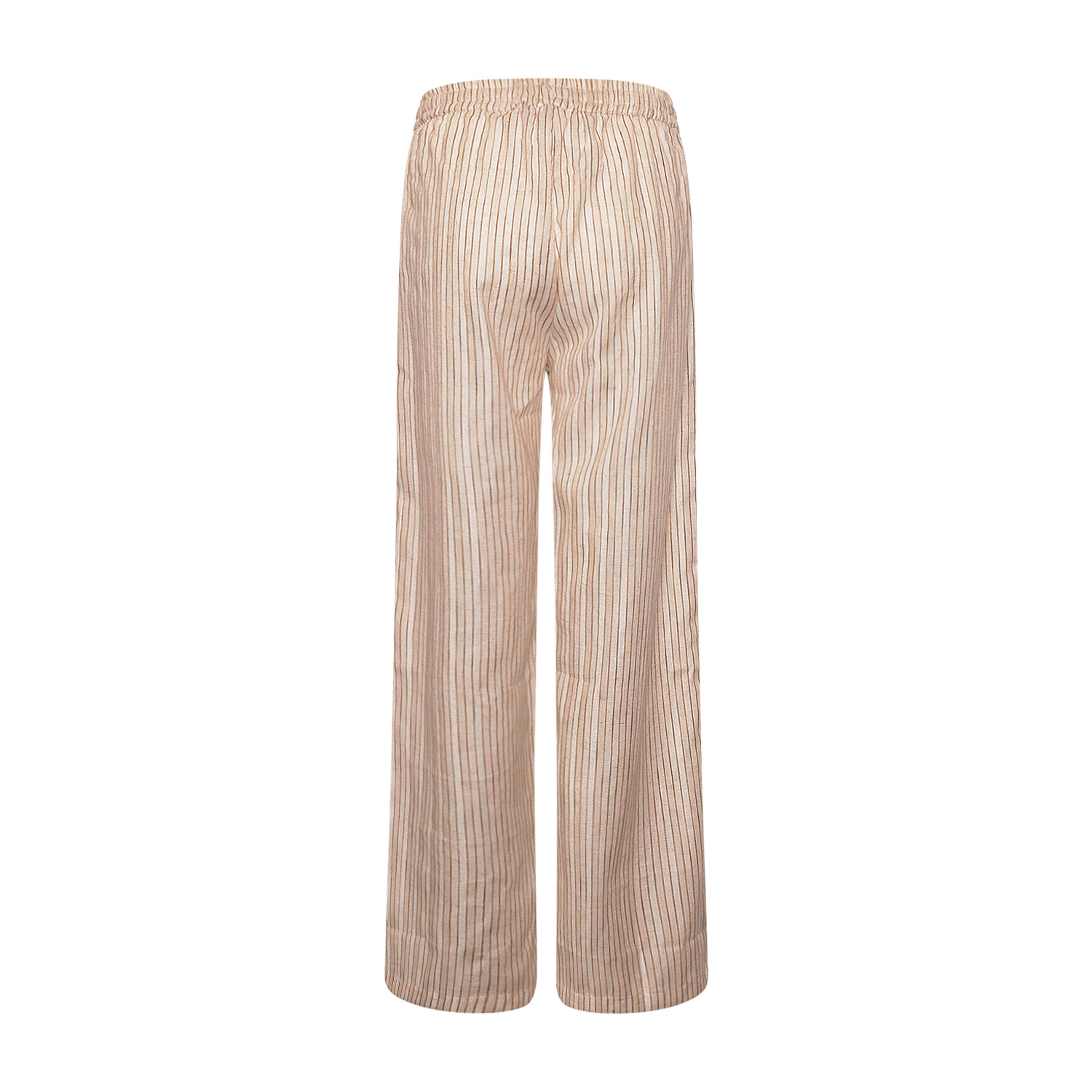 Iris, Pants, Stripe Cotton - Beige/camel Stripe
