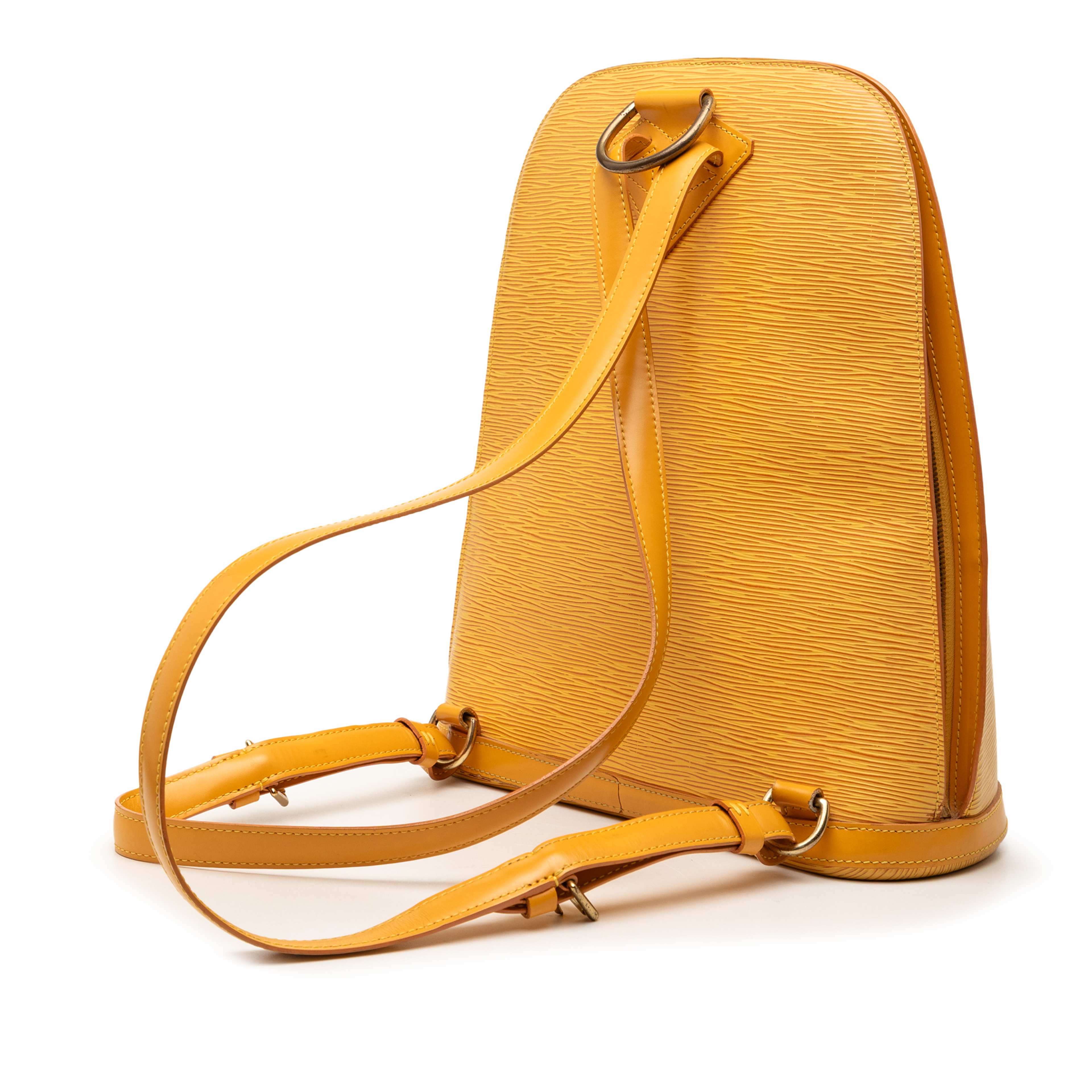 Louis Vuitton Epi Gobelins, från Luxclusif, i färgen yellow. Klicka för att öppna bilden i stort format