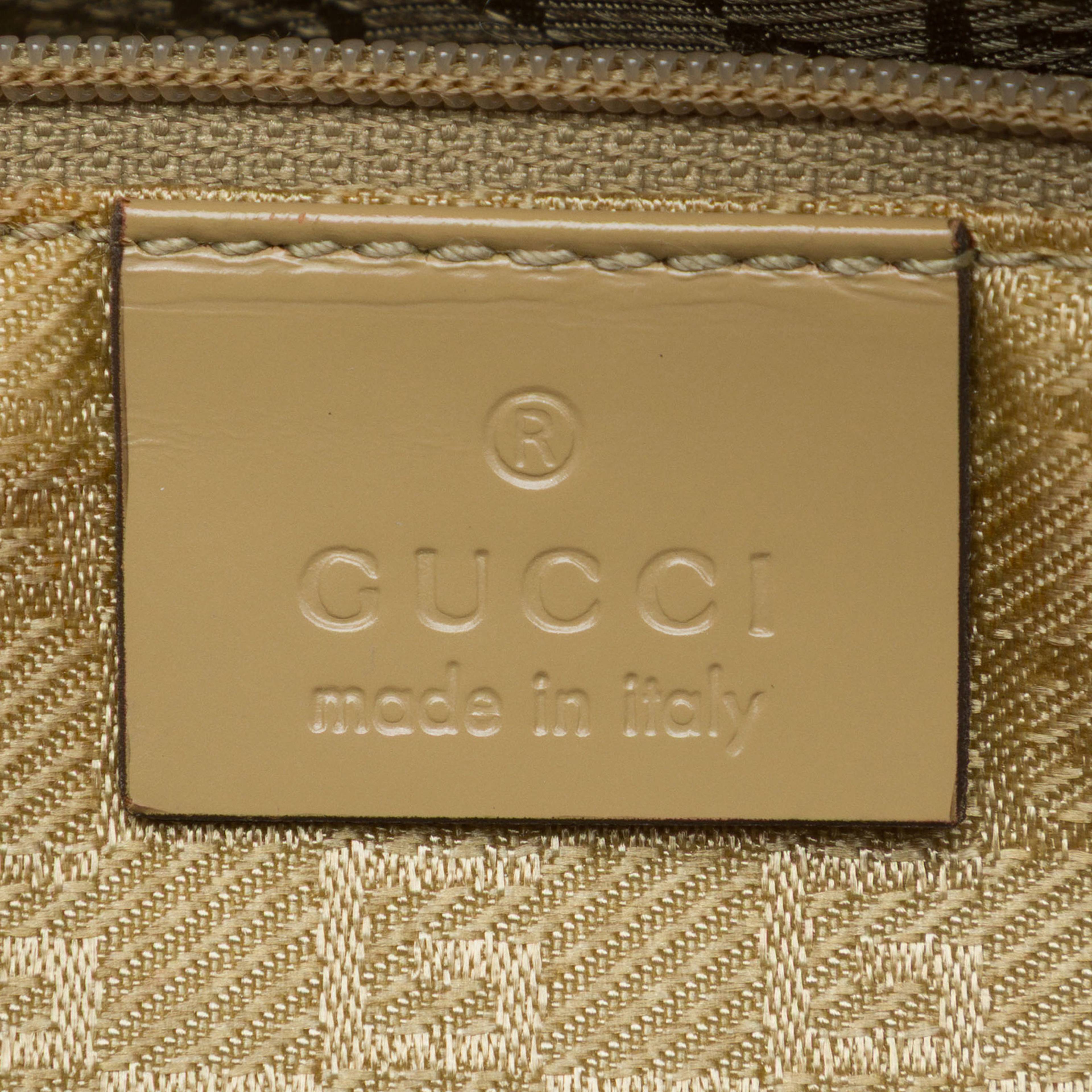 Gucci Smooth Calfskin Jackie Shoulder Bag, från Luxclusif, i färgen brun. Klicka för att öppna bilden i stort format