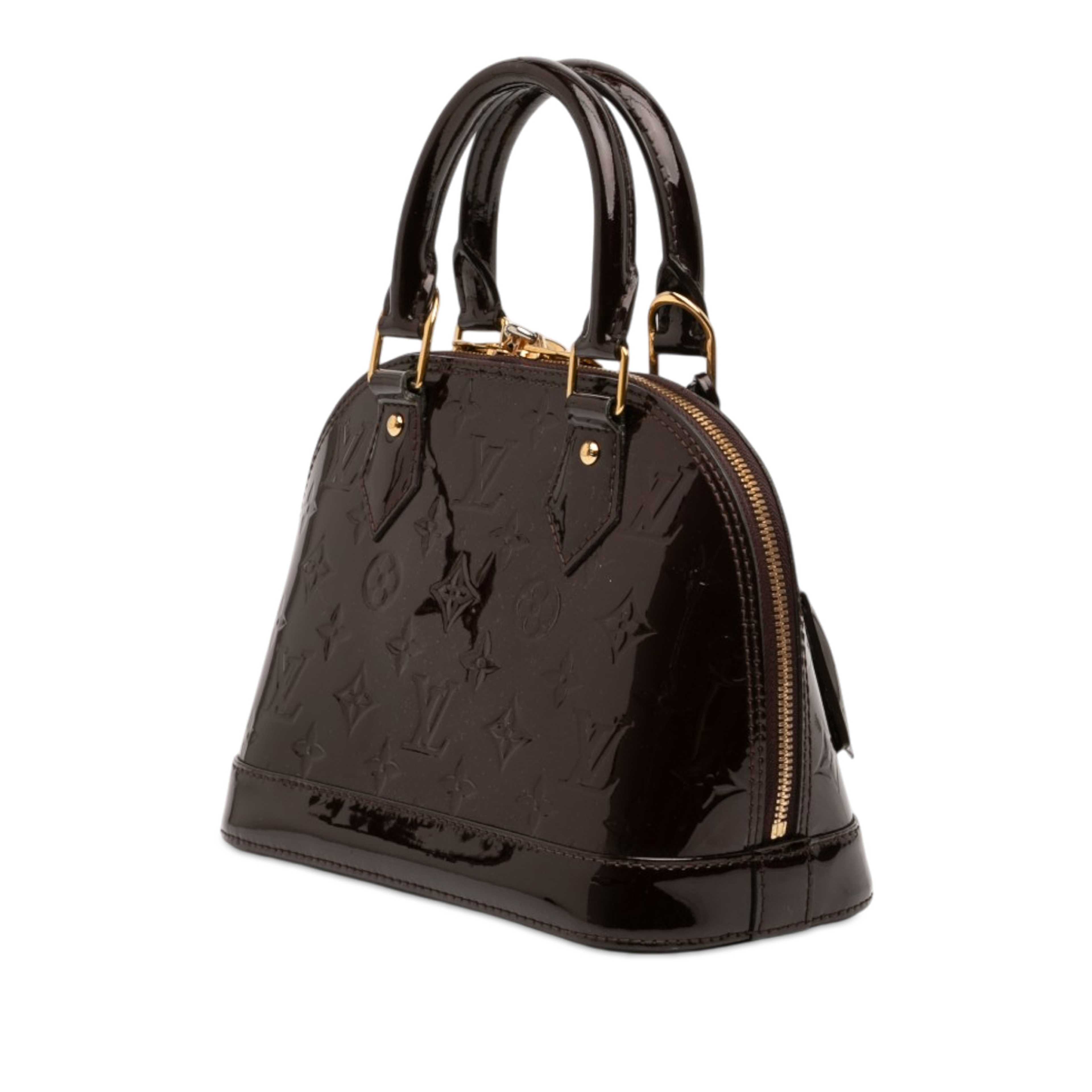 Louis Vuitton Monogram Vernis Alma Bb, från Luxclusif, i färgen purpur. Klicka för att öppna bilden i stort format