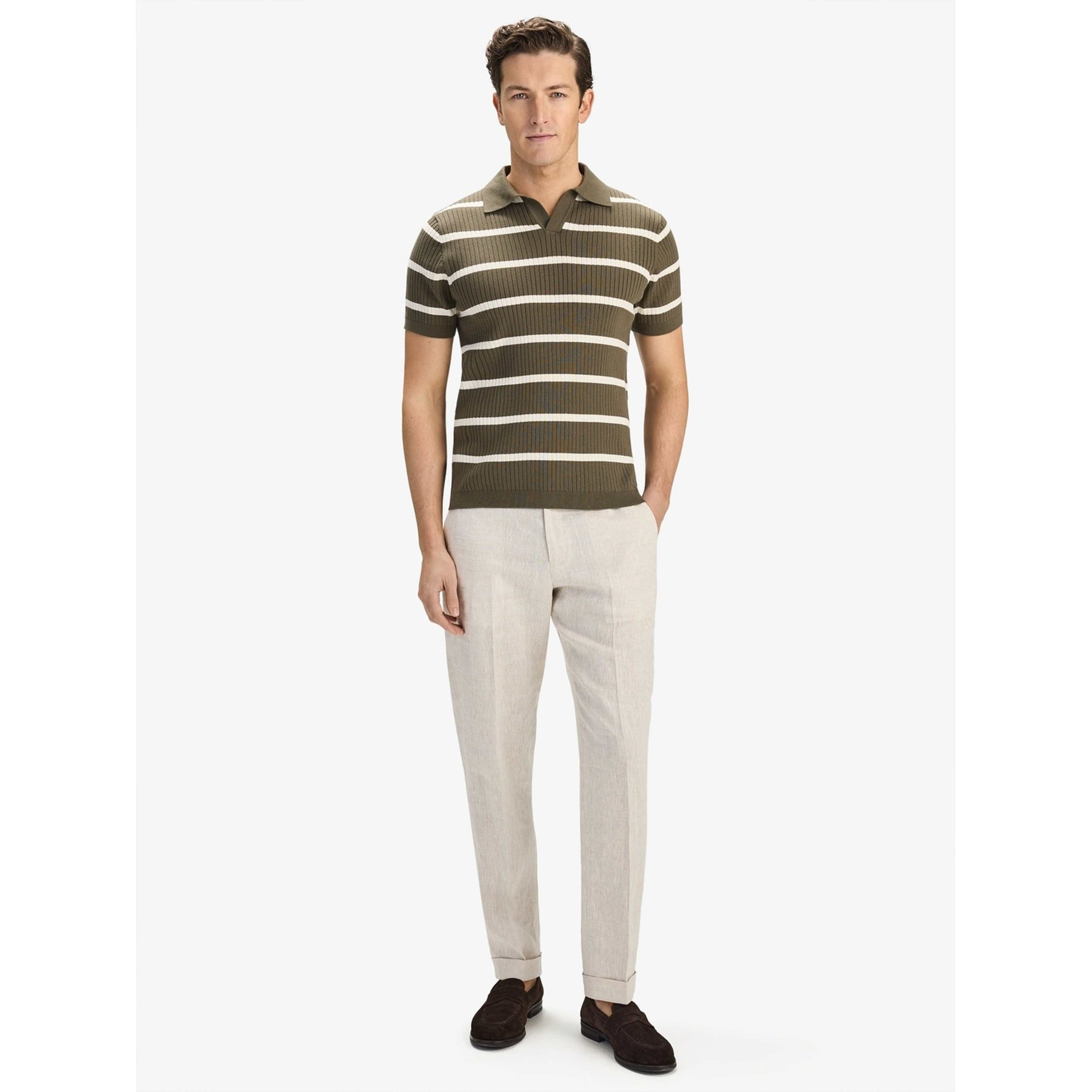 Cotton Rib Knitted Ss Polo Sweater (pedro)