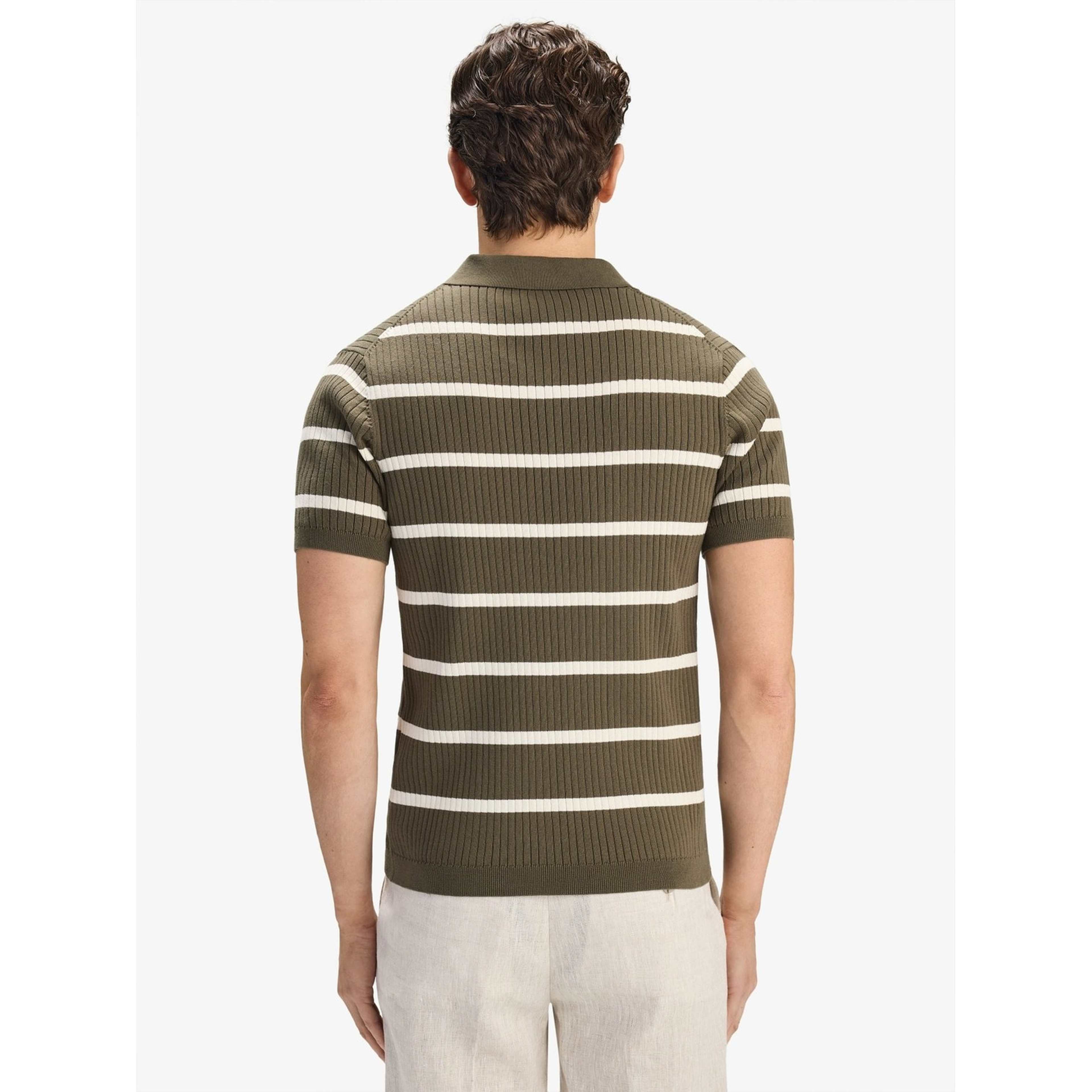 Cotton Rib Knitted Ss Polo Sweater (pedro)