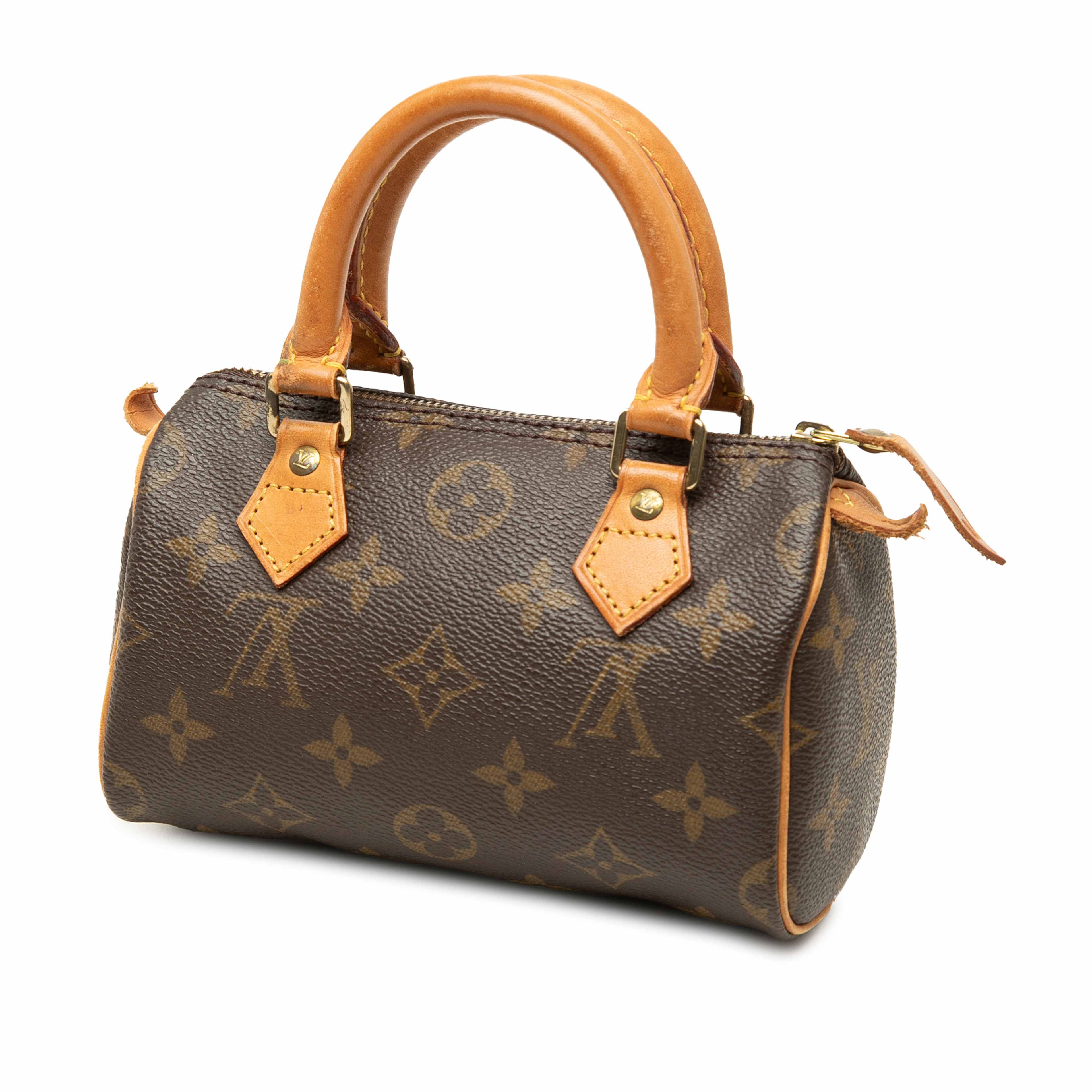 Louis Vuitton Monogram Nano Speedy, från Luxclusif, i färgen brun. Klicka för att öppna bilden i stort format