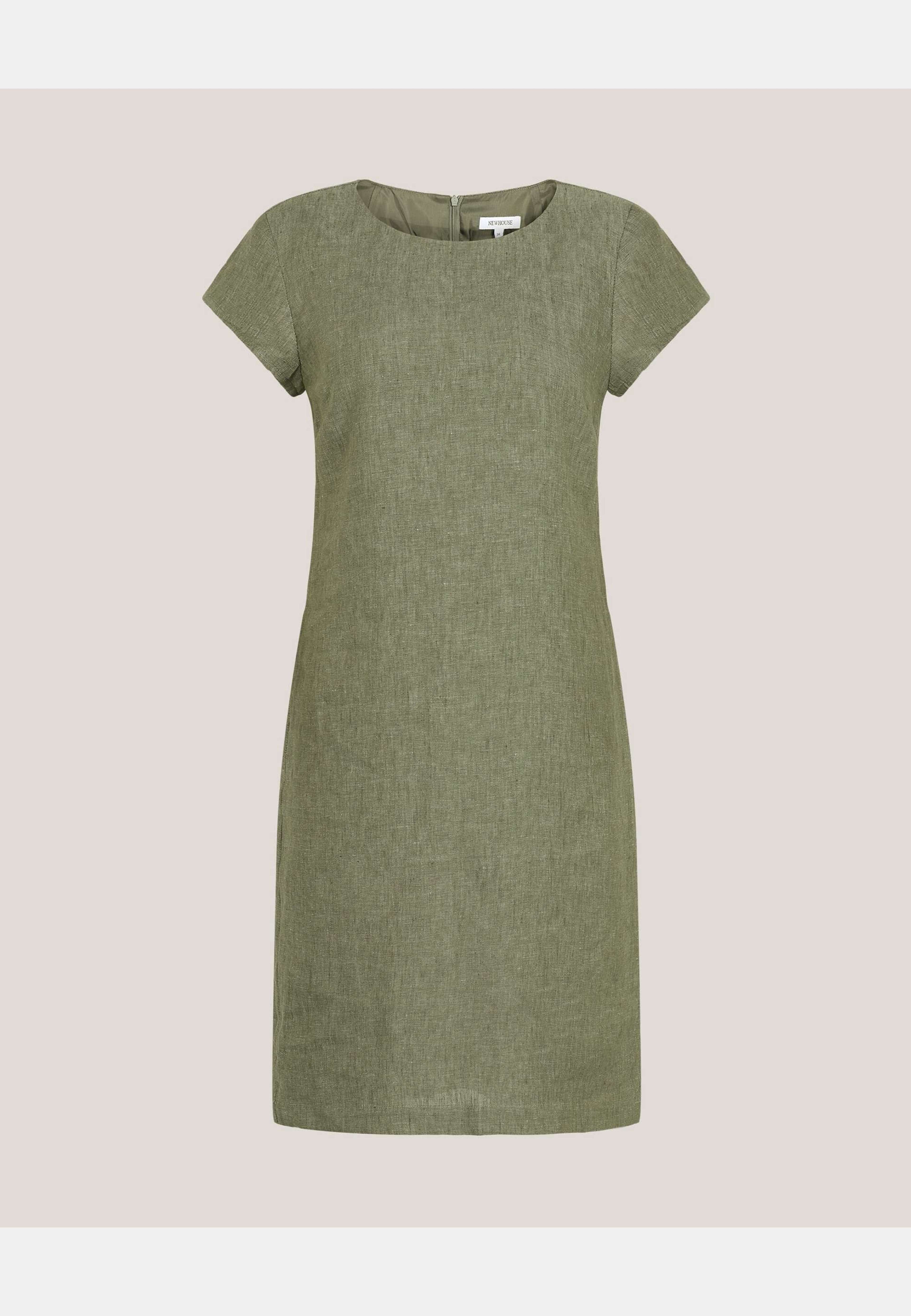 Klara Linen Dress, från Newhouse, i färgen grön. Klicka för att öppna bilden i stort format