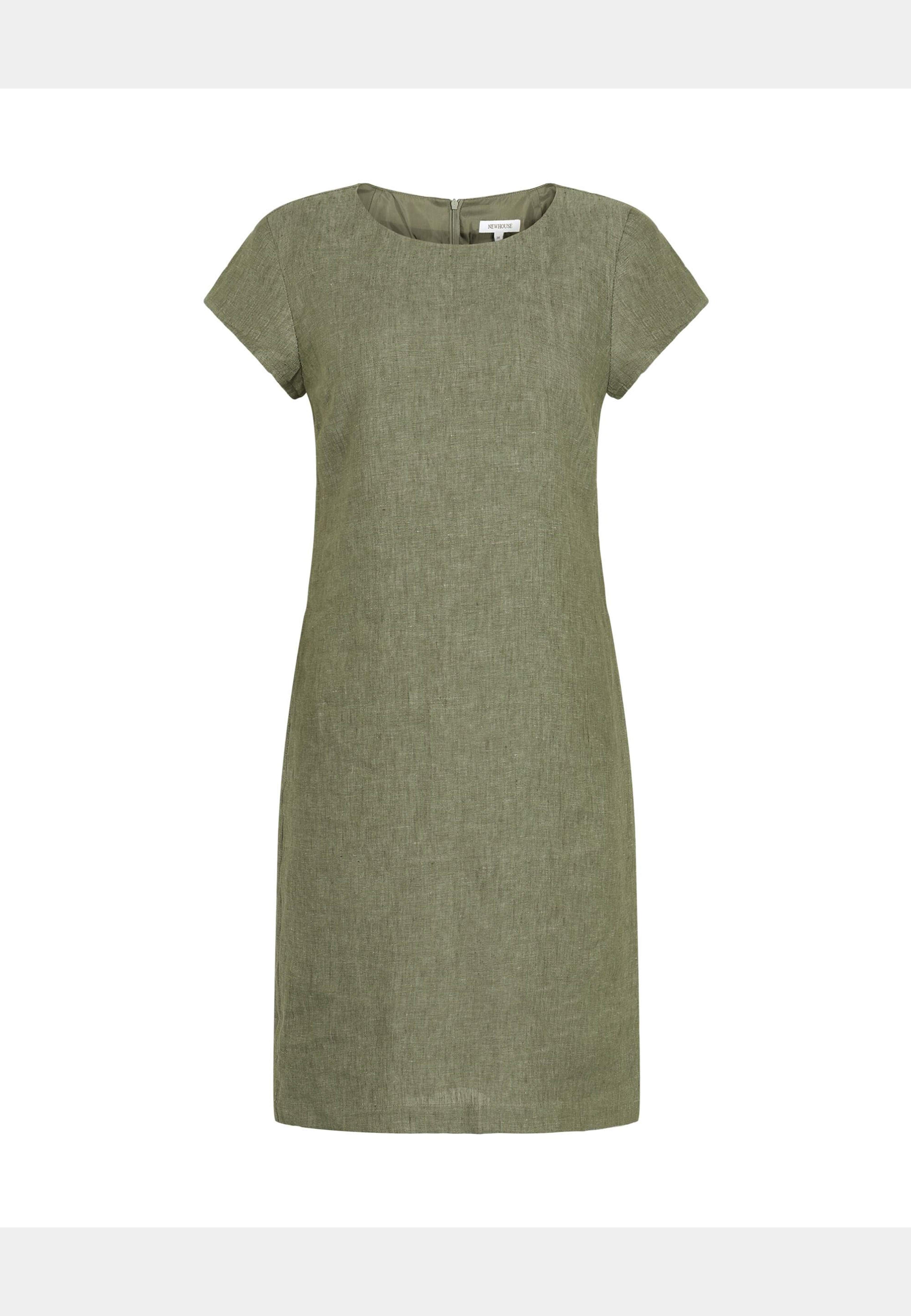 Klara Linen Dress, från Newhouse, i färgen grön. Klicka för att öppna bilden i stort format