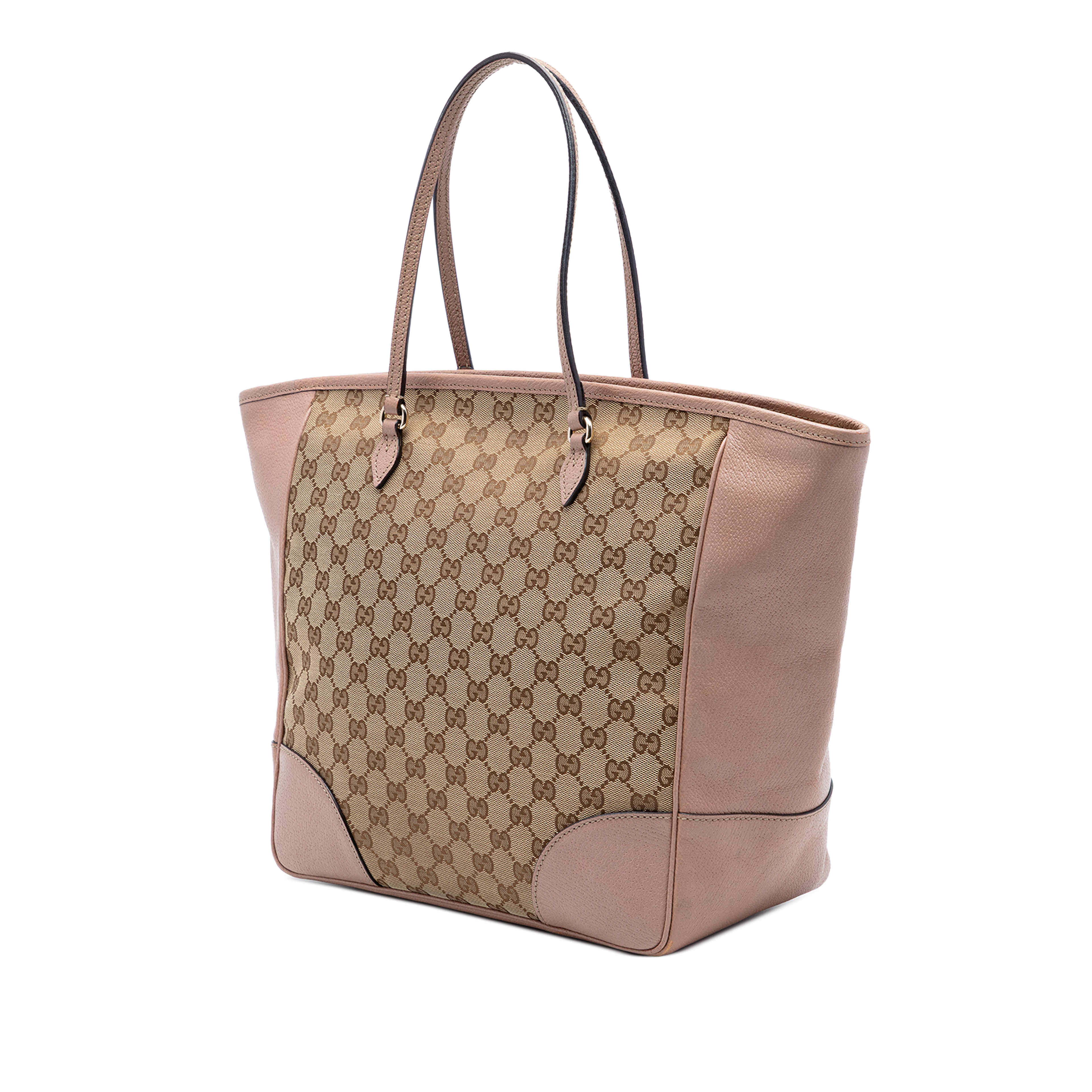 Gucci Gg Canvas And Leather Bree Tote, från Luxclusif, i färgen rosa. Klicka för att öppna bilden i stort format