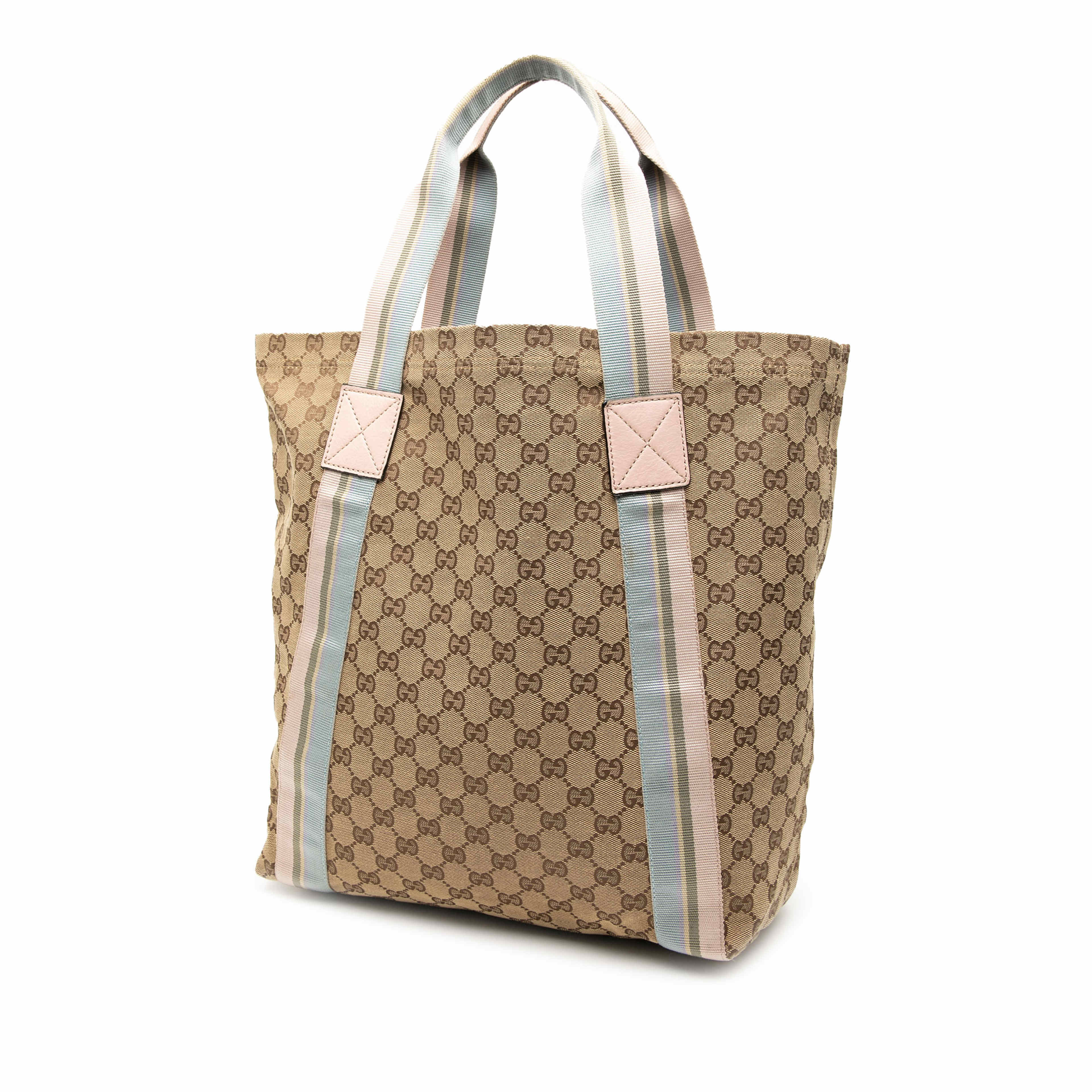 Gucci Gg Canvas Web Tote, från Luxclusif, i färgen beige. Klicka för att öppna bilden i stort format