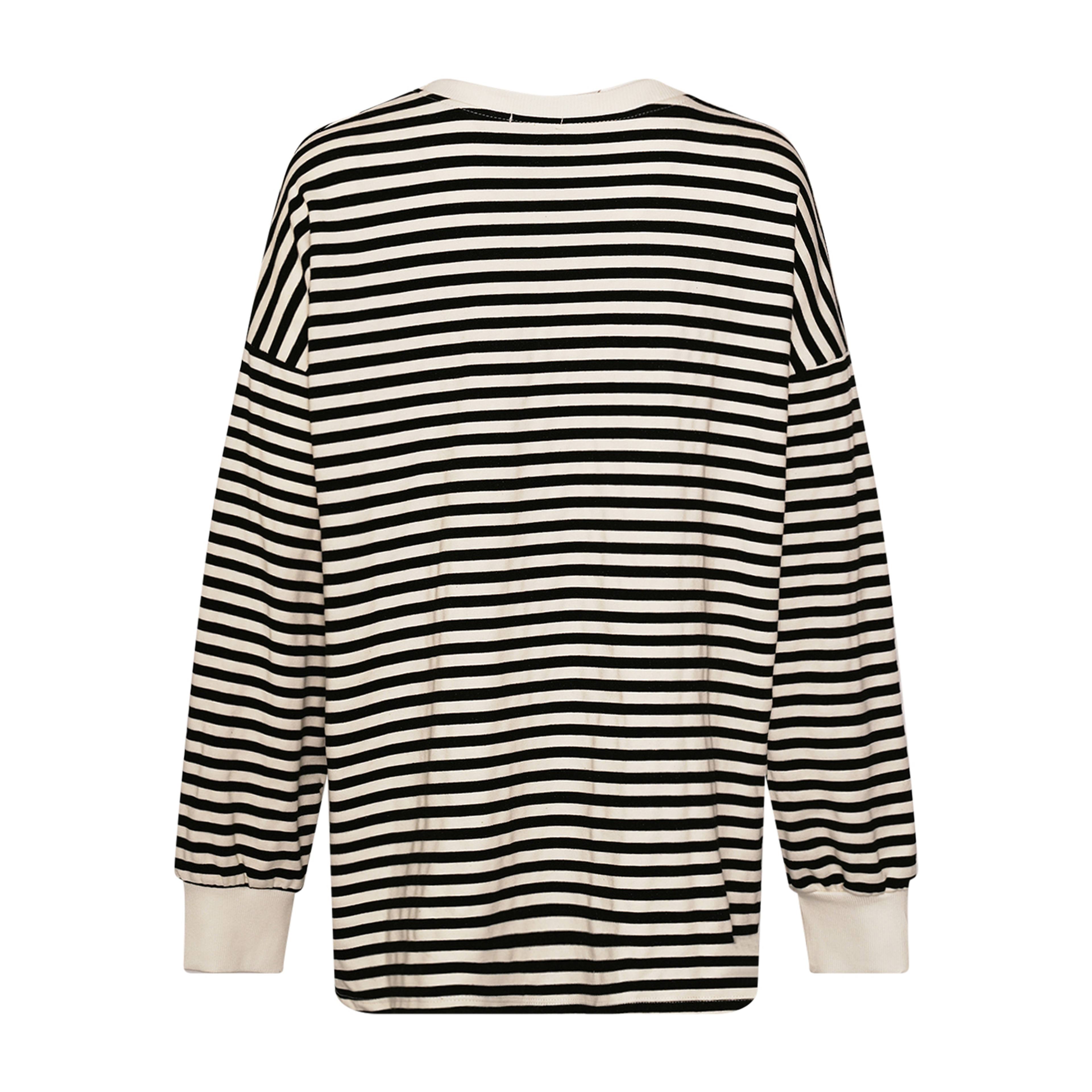Inga, Oversize Blouse - Black/white Stripes