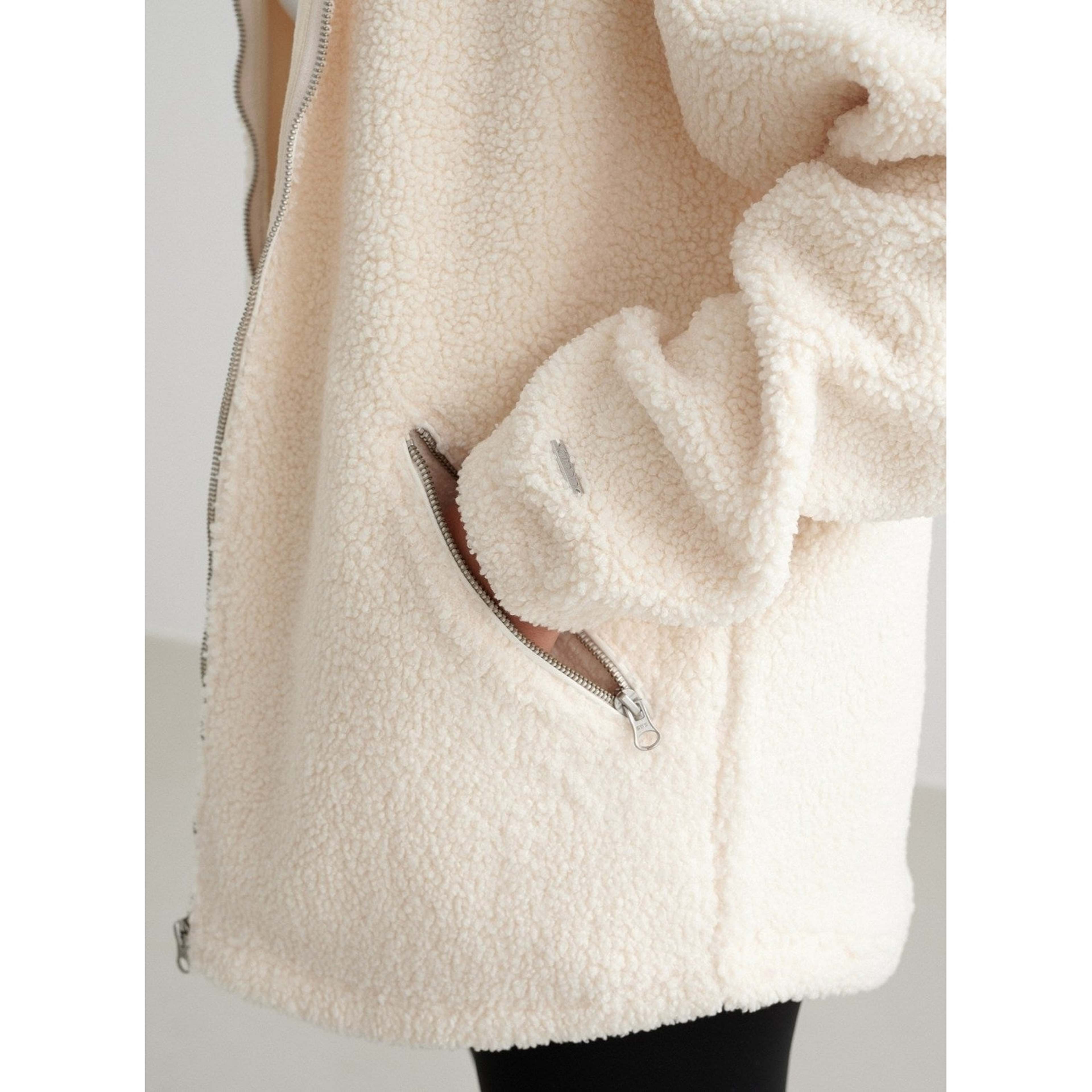 Almond White Pile Jacket