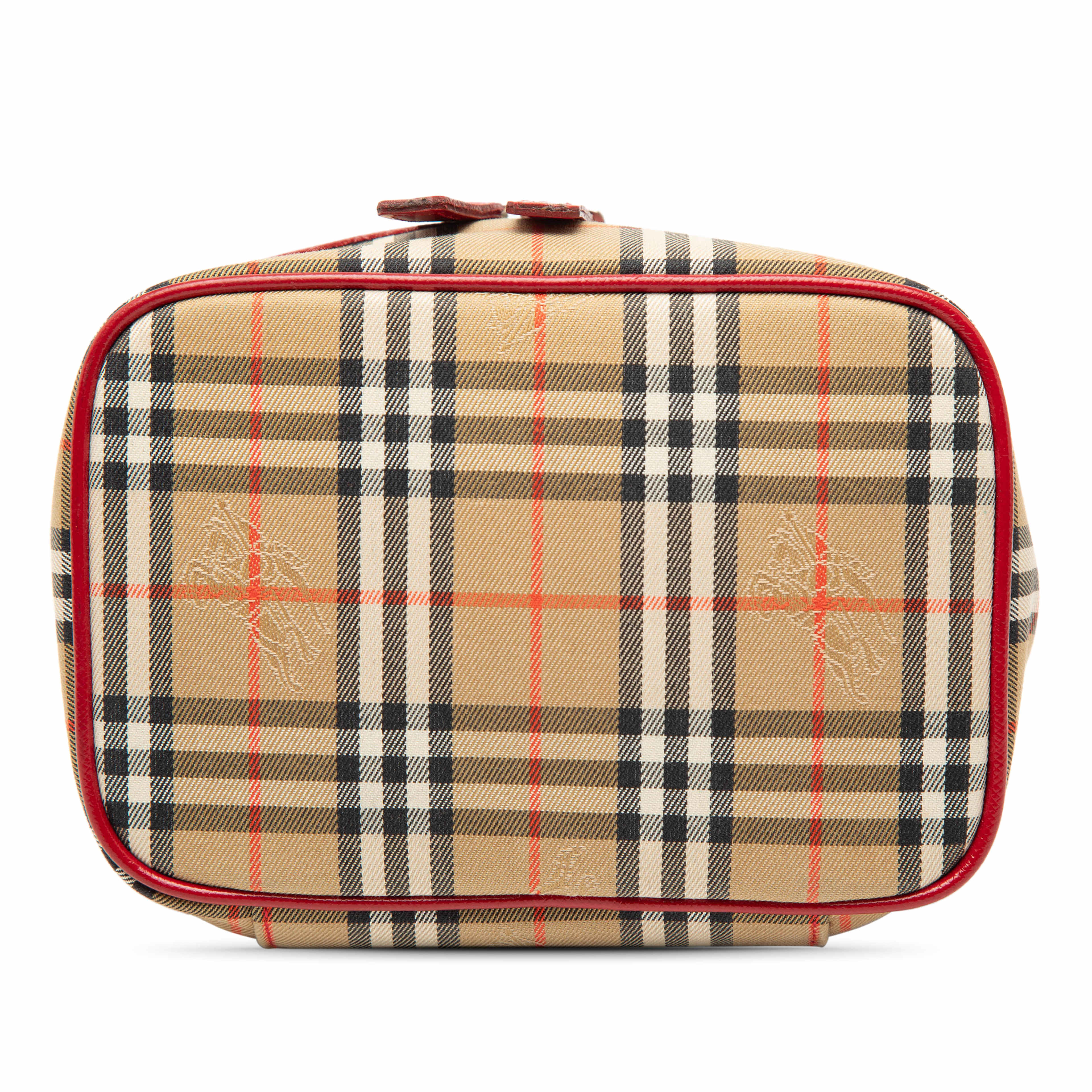 Burberry Haymarket Check Canvas Vanity Bag, från Luxclusif, i färgen beige. Klicka för att öppna bilden i stort format