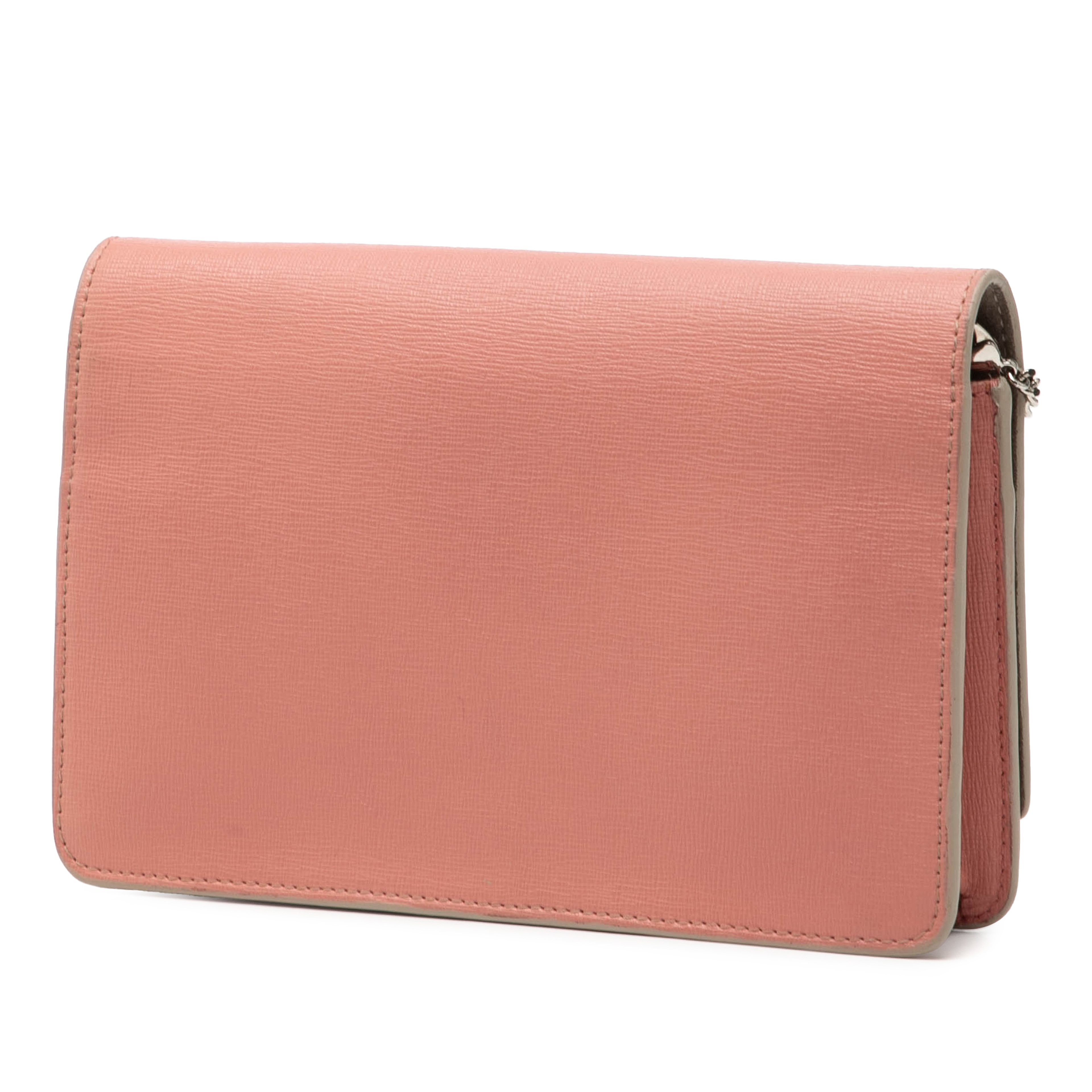 Fendi Leather Crystal Eye Monster Tube Wallet On Chain, från Luxclusif, i färgen pink. Klicka för att öppna bilden i stort format