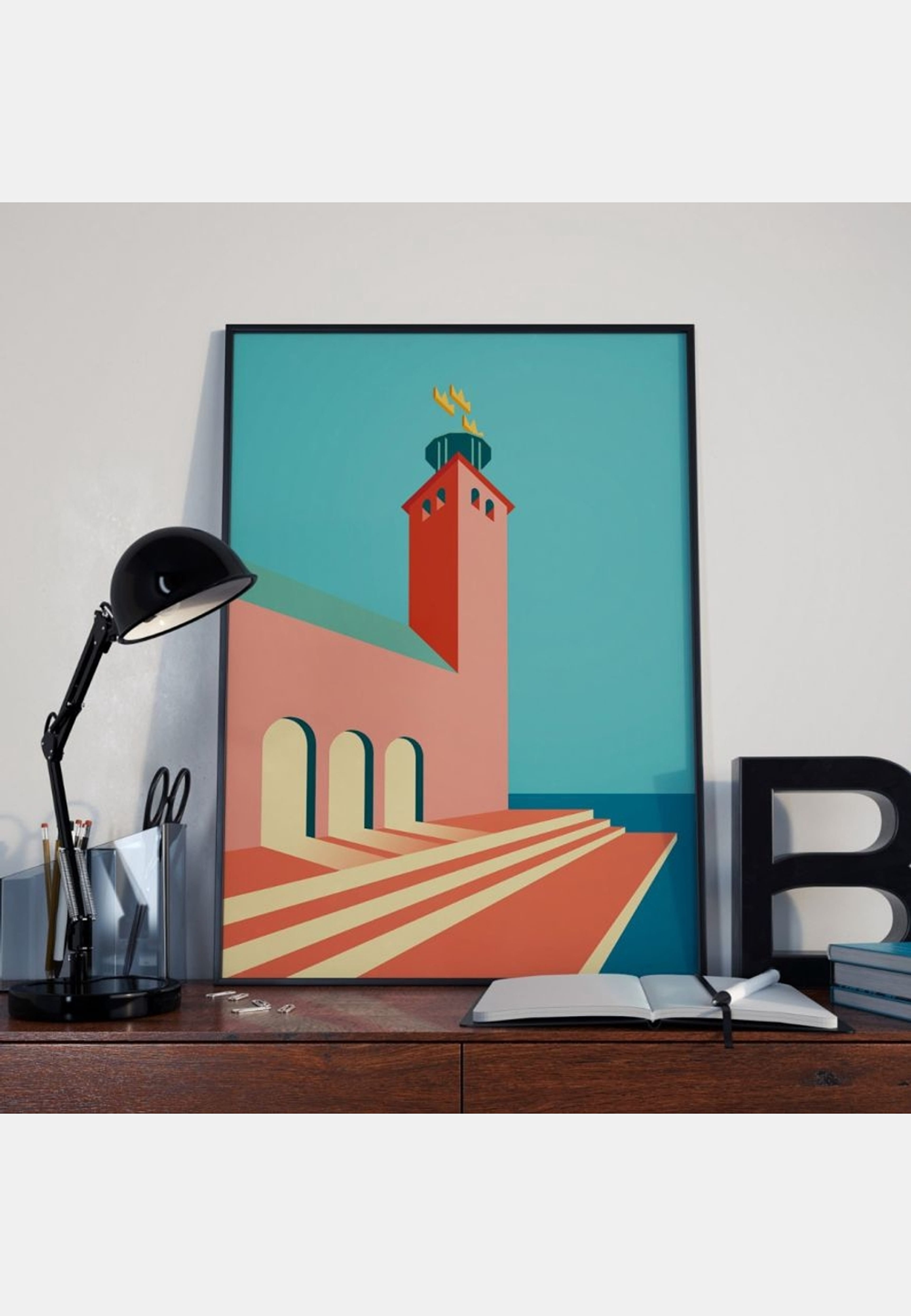 Poster Stadshuset 50x70, från Created by Designtorget, i färgen multi. Klicka för att öppna bilden i stort format